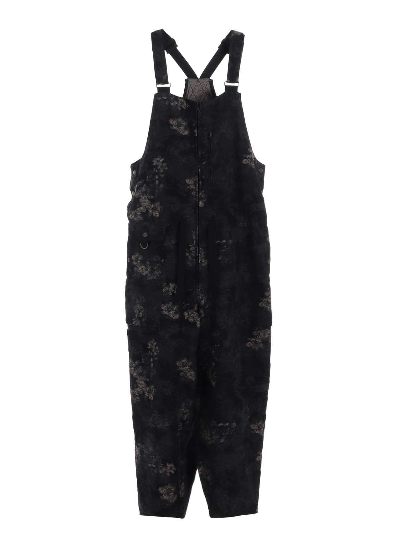 FADED FLORAL JACQUARD OVERALL