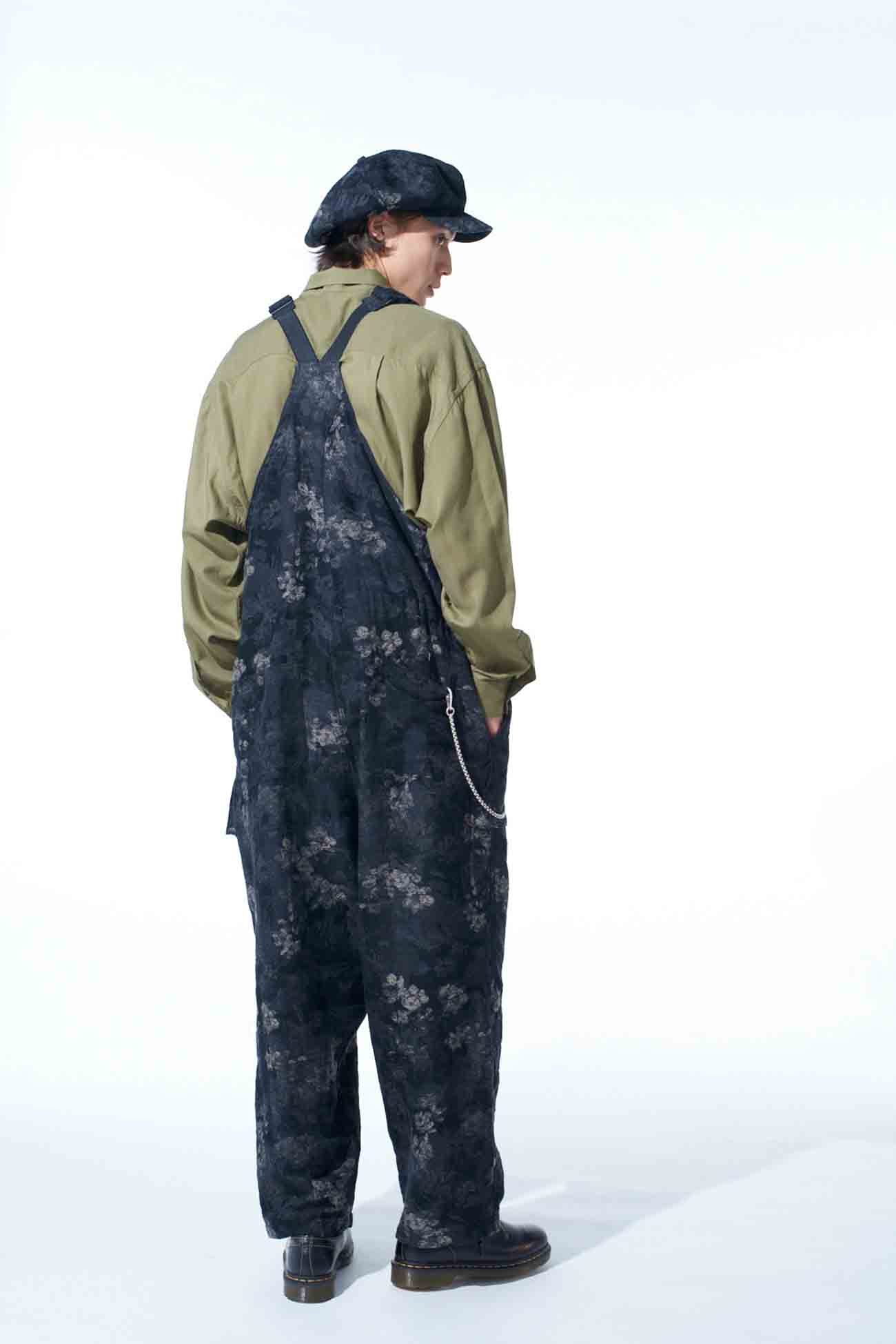 FADED FLORAL JACQUARD OVERALL