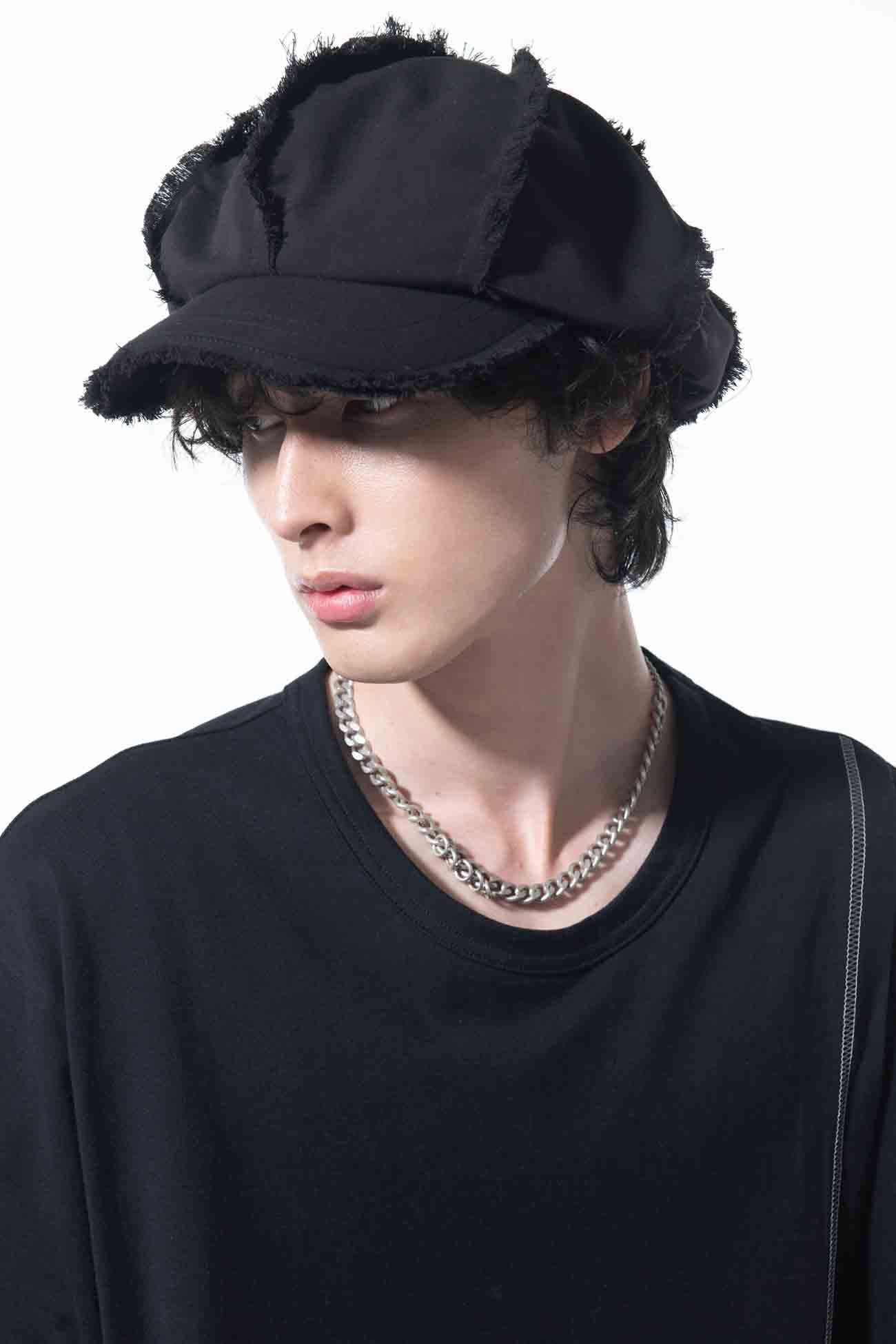 Pe /人造丝华达呢弹性8-contact Cut Off Casquette (F Black): S'YTE 