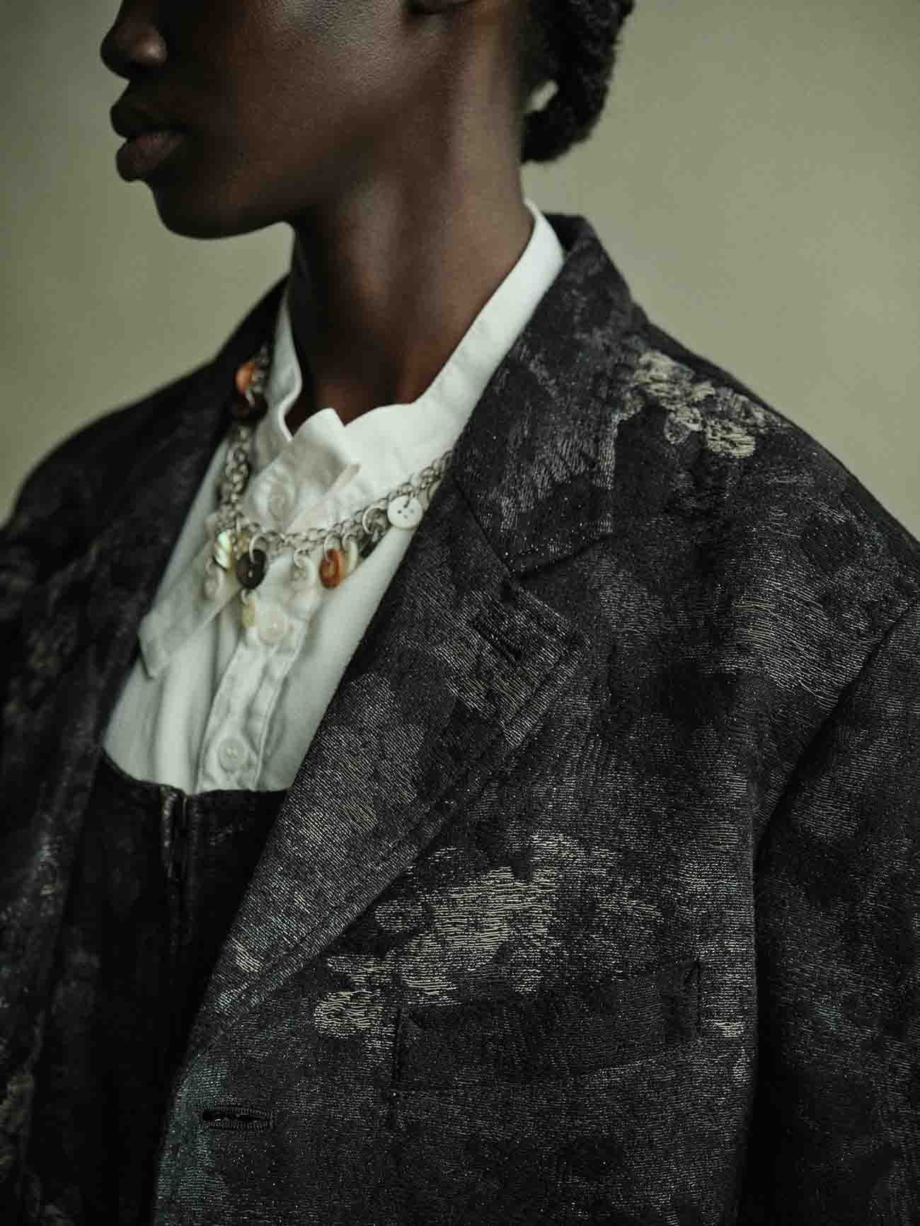 FADED FLORAL JACQUARD JACKET