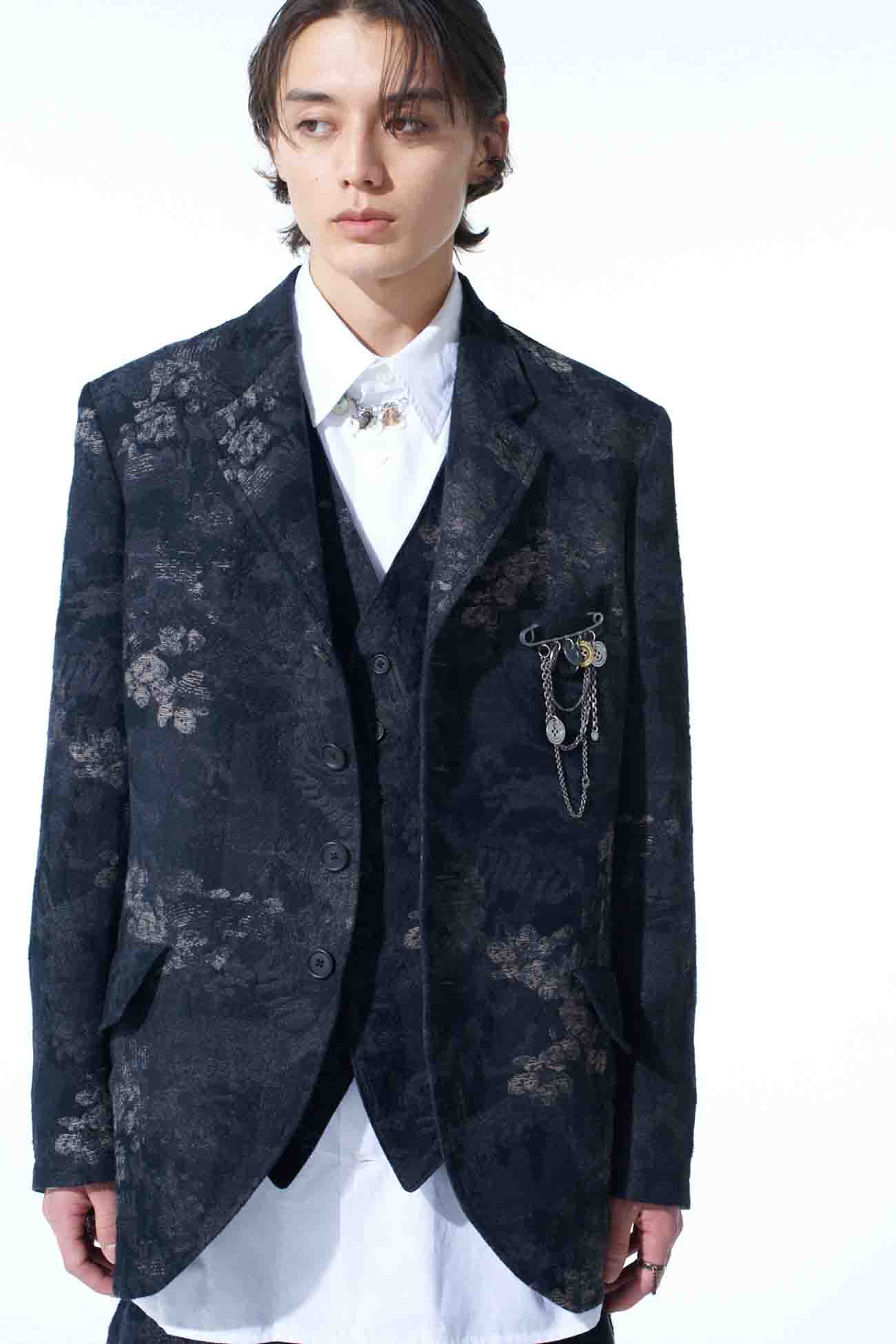 FADED FLORAL JACQUARD JACKET