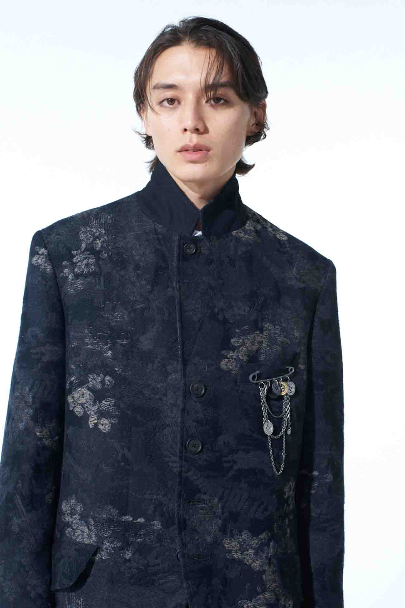 FADED FLORAL JACQUARD JACKET