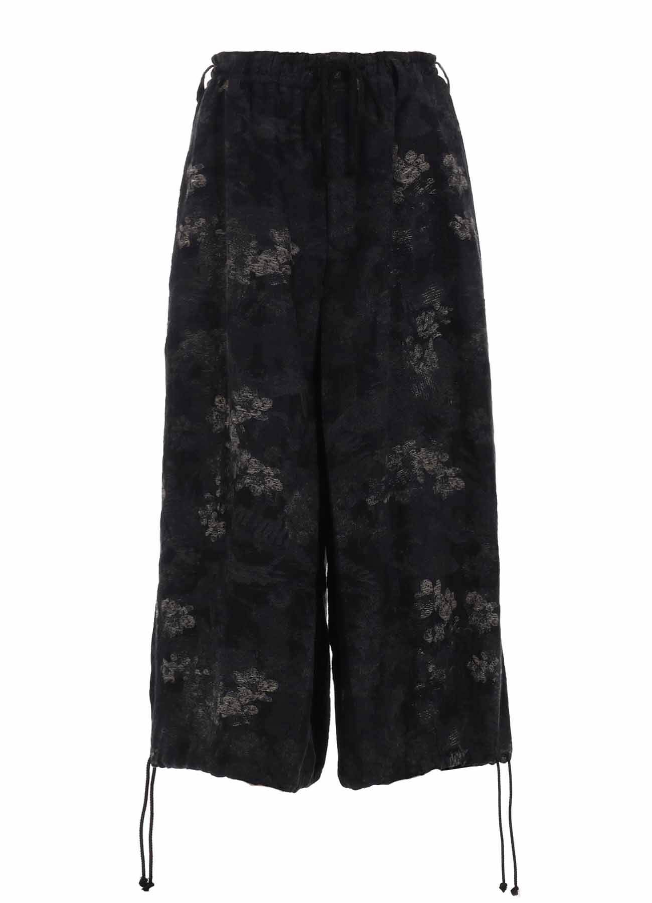 FADED FLORAL JACQUARD HAKAMA BALLOON PANTS