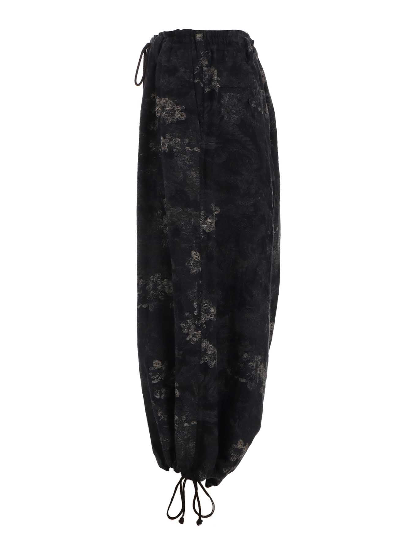 FADED FLORAL JACQUARD HAKAMA BALLOON PANTS