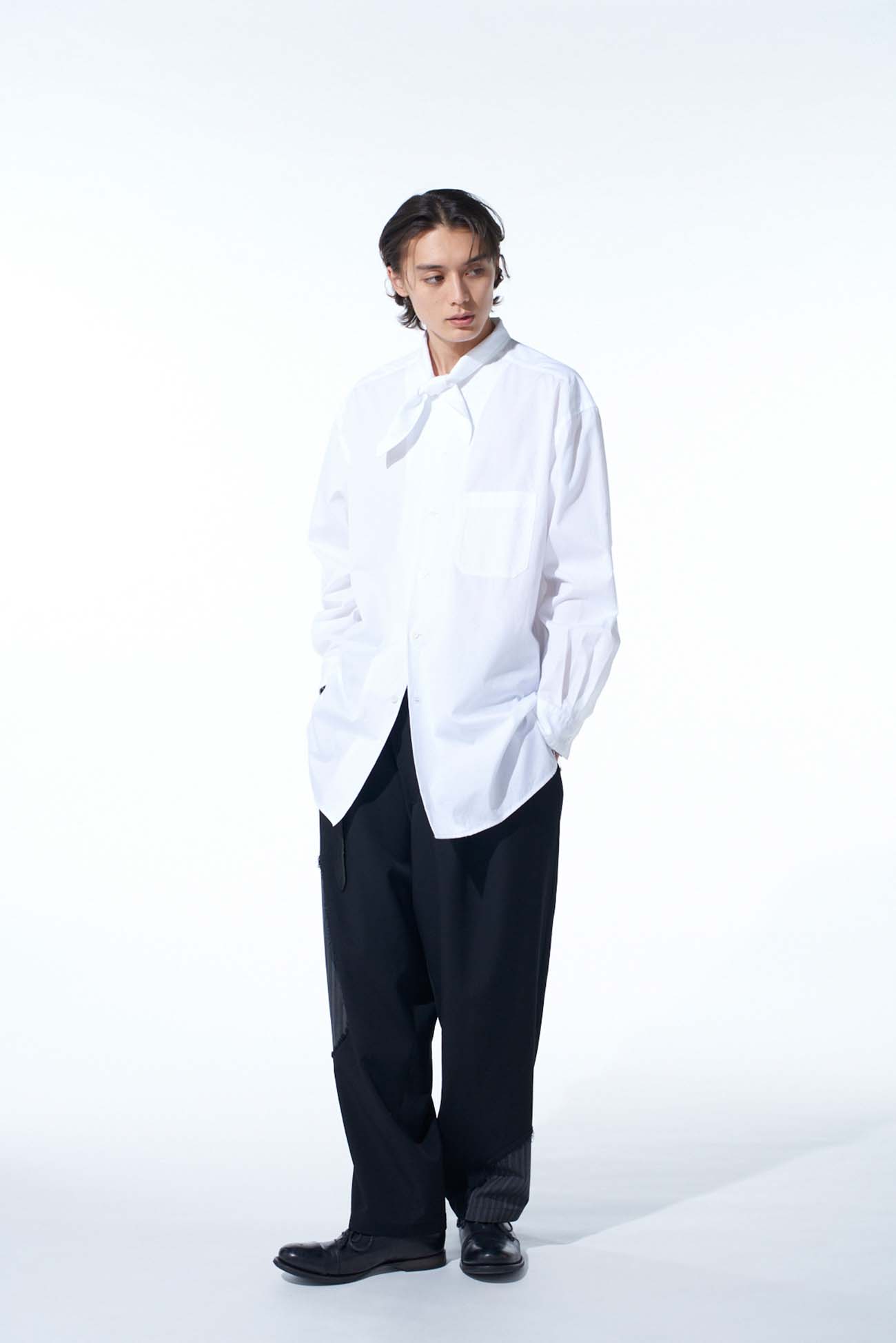 WASHER WOOL GABARDINE CUT-OUT STRIPED PANTS