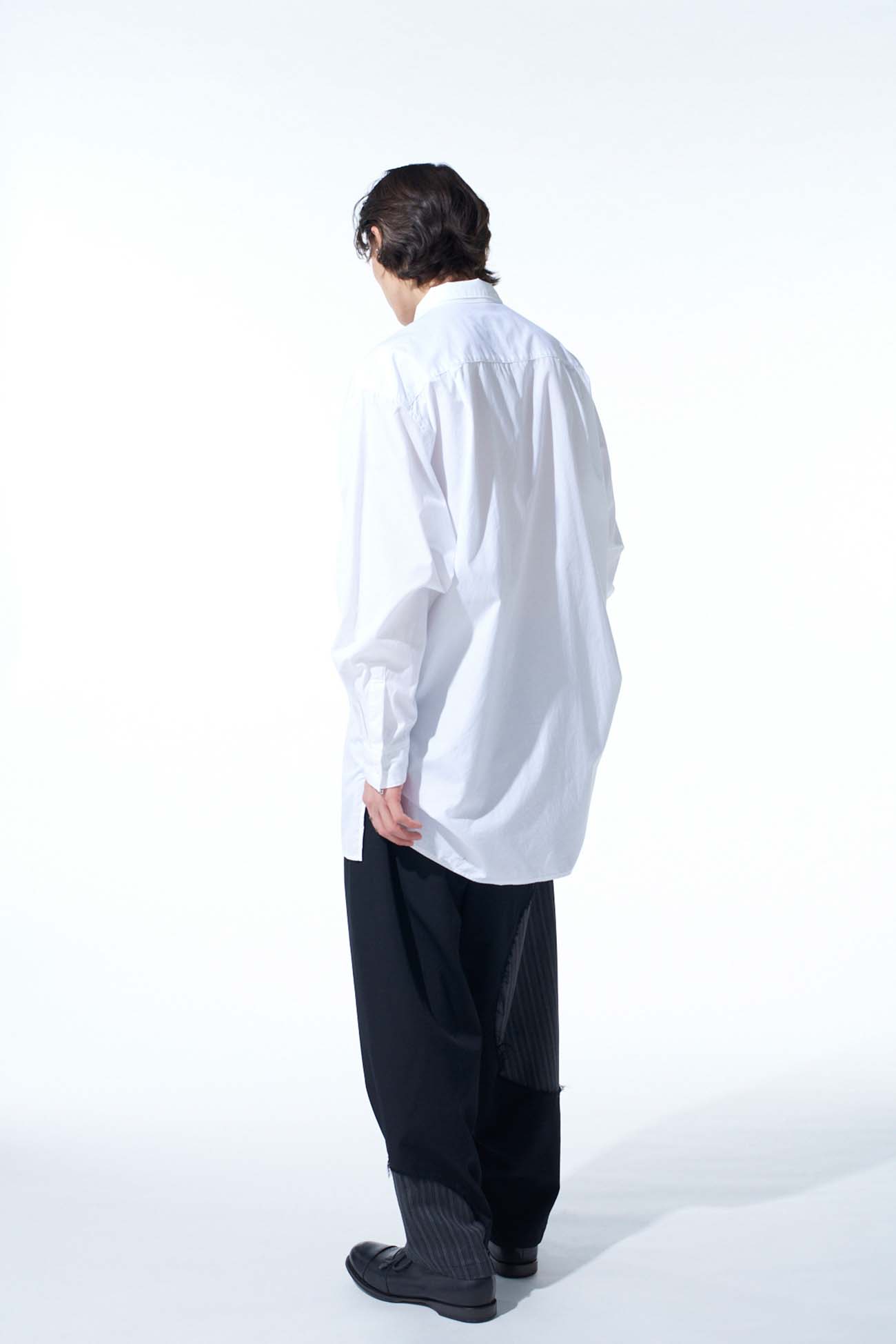 WASHER WOOL GABARDINE CUT-OUT STRIPED PANTS