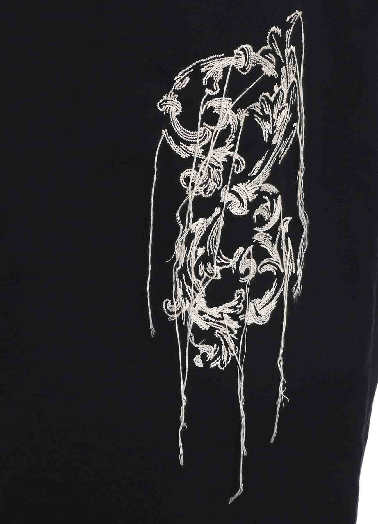 BAROQUE EMBROIDERY WAIST-STRING WIDE PANTS