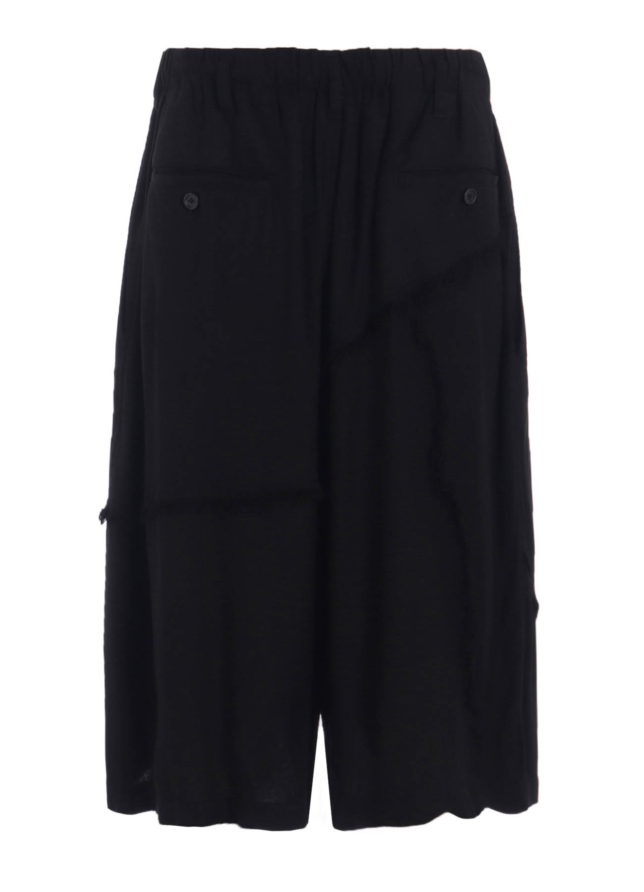 VISCOSE TWILL CUT-OFF WIDE SHORTS
