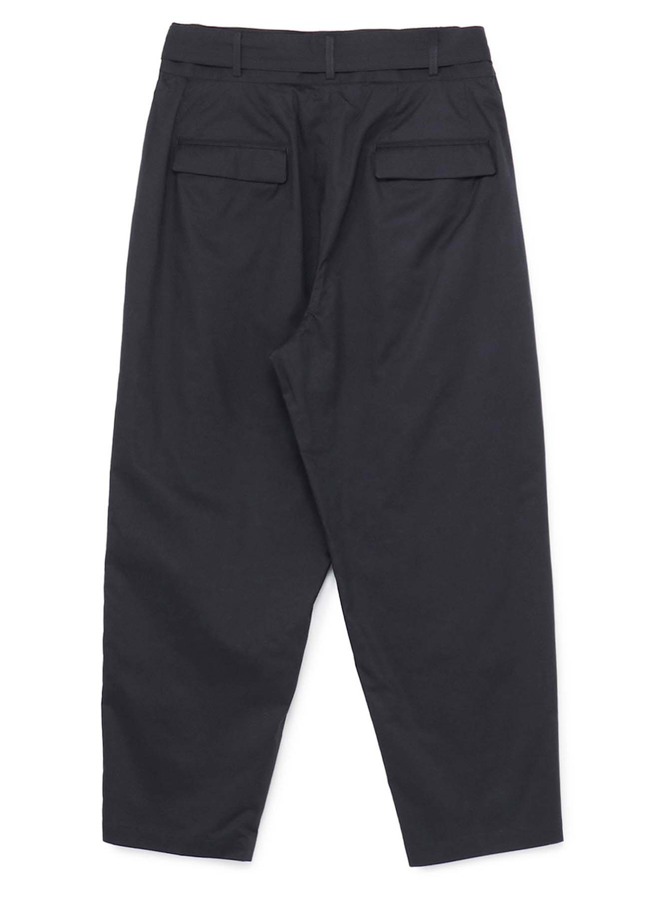 Cotton Twill 2-Tuck Tapered Belt Pants