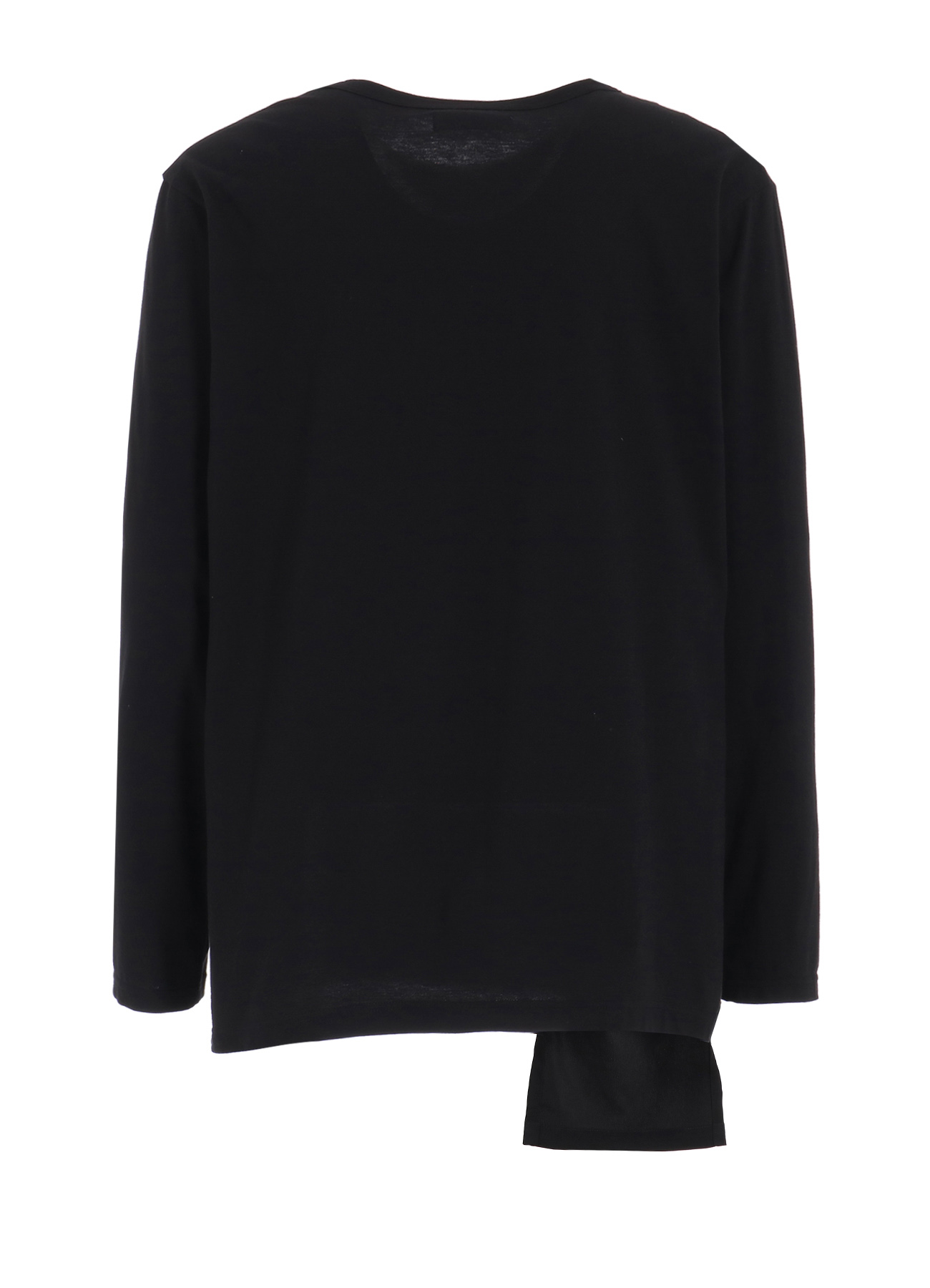 COTTON JERSEY+CRAPE de CHINE ASYMMETRICAL L/S T-SHIRT