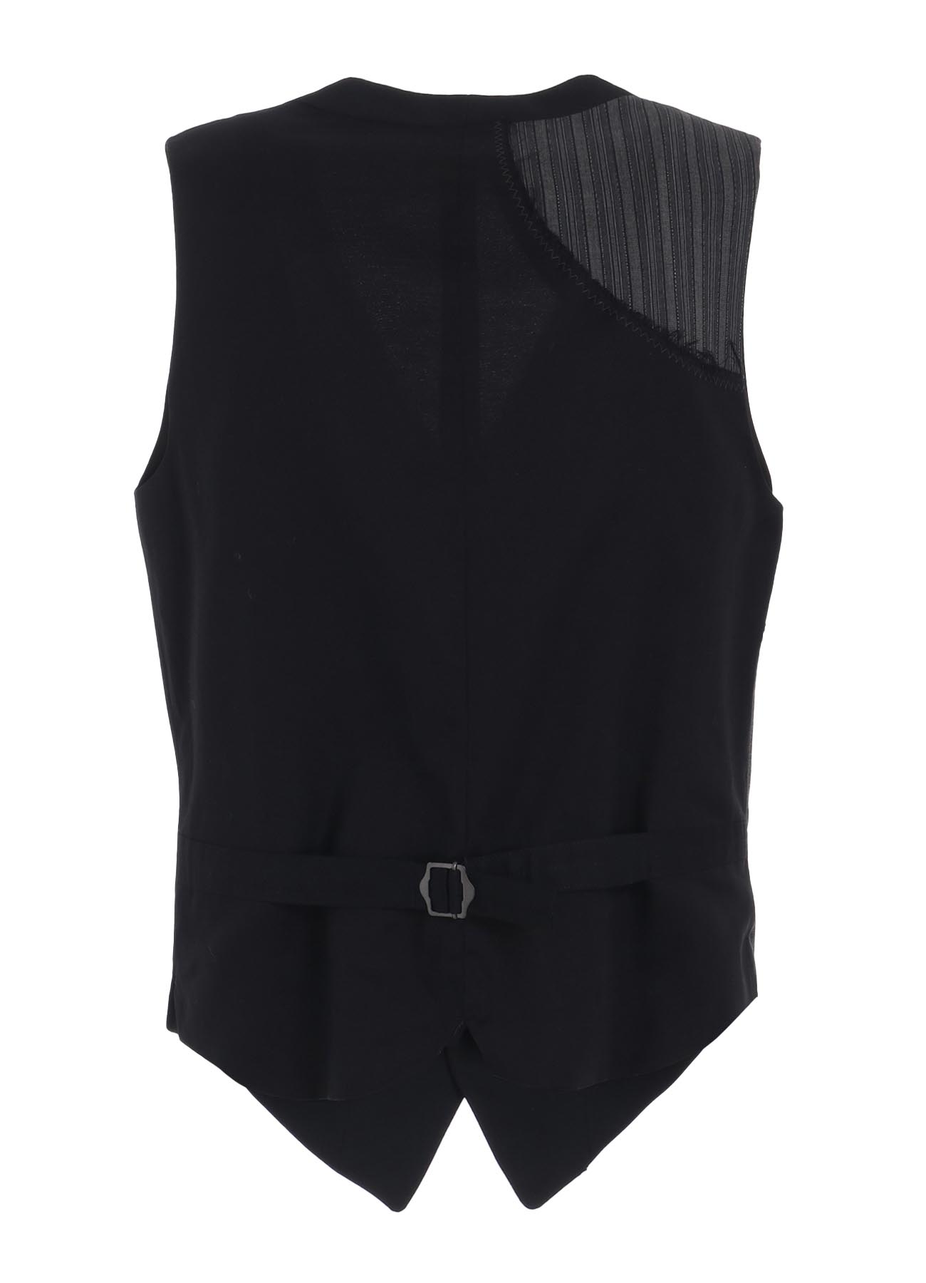 WASHER WOOL GABARDINE CUT-OUT STRIPED VEST