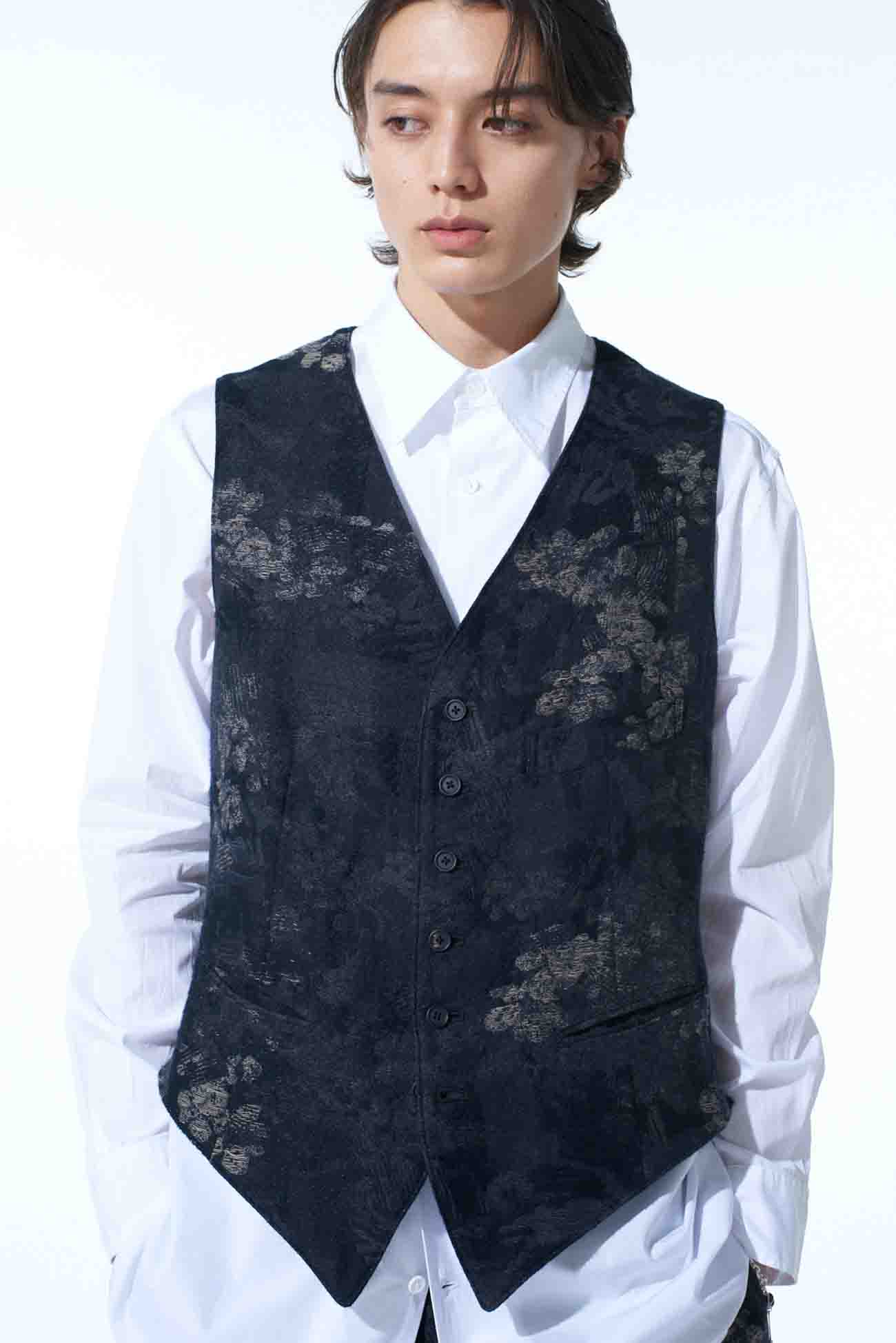 FADED FLORAL JACQUARD VEST