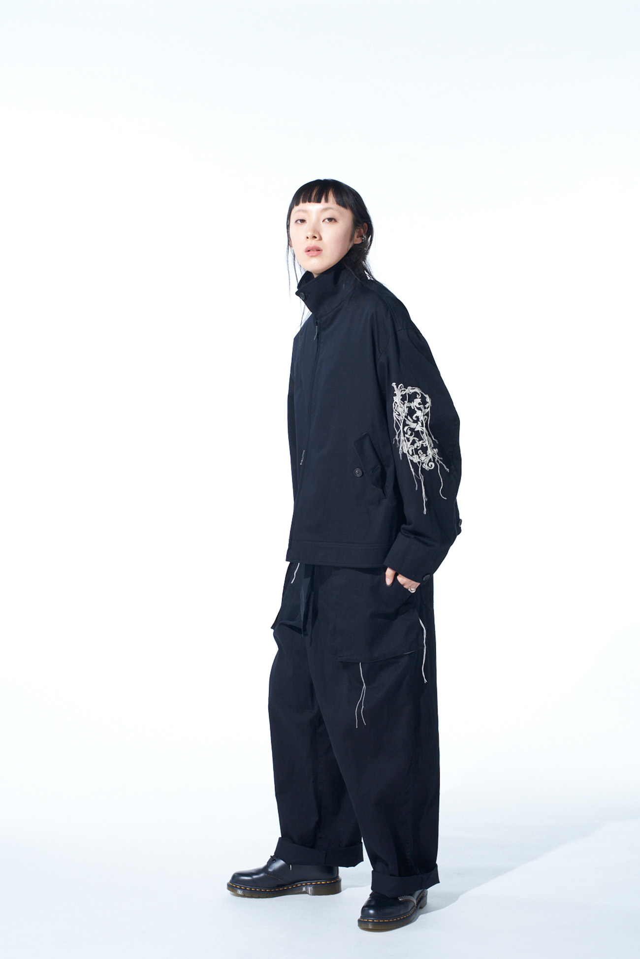 BAROQUE EMBROIDERY OVERSIZED ZIPPER BLOUSON