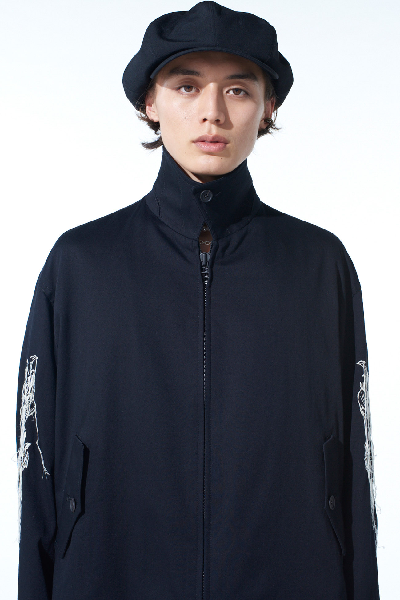 BAROQUE EMBROIDERY OVERSIZED ZIPPER BLOUSON