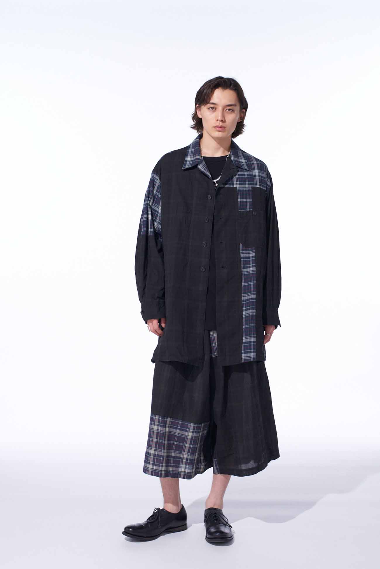 MADRAS CHECK PIGMENT PRINT SHIRT-BLOUSON