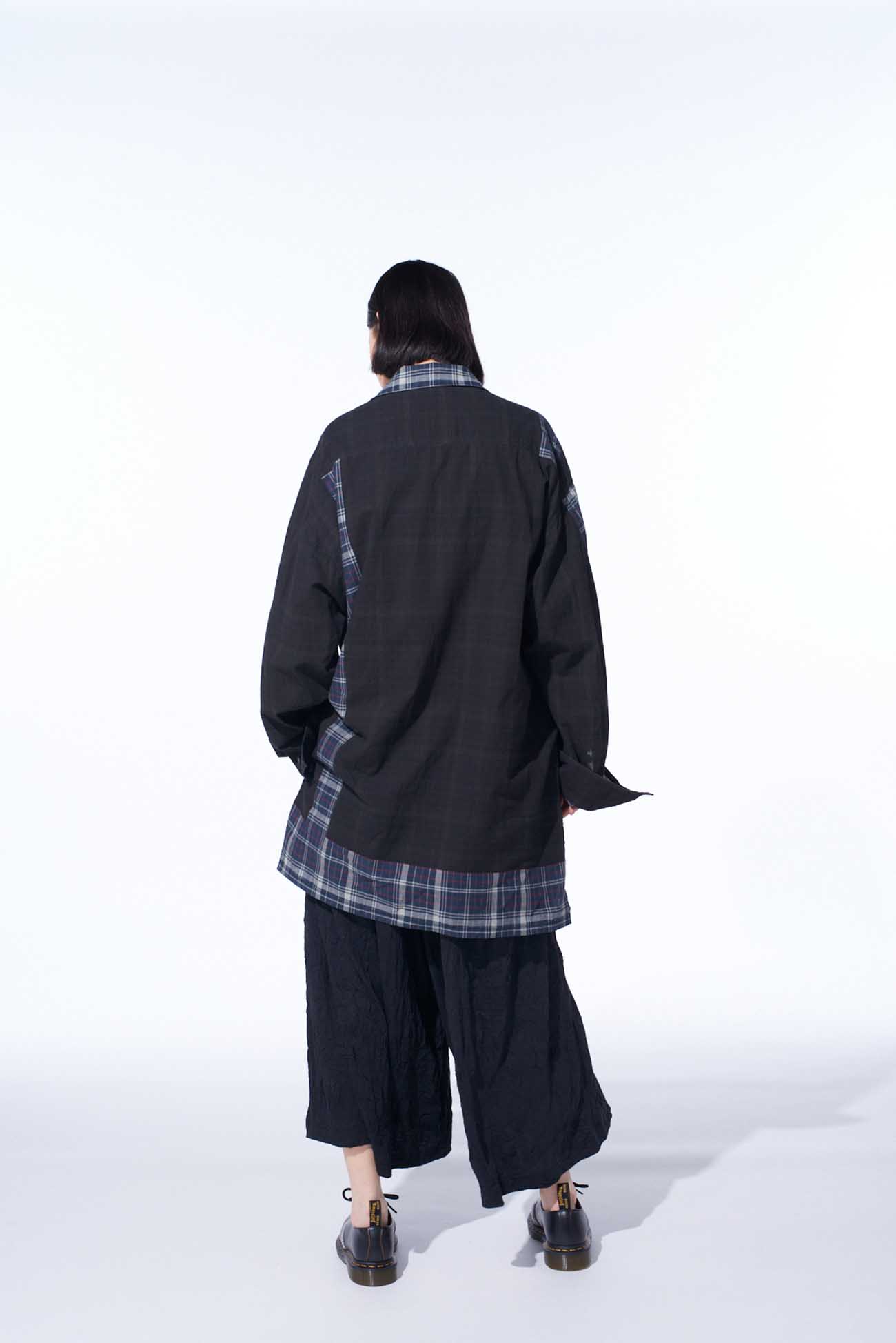 MADRAS CHECK PIGMENT PRINT SHIRT-BLOUSON