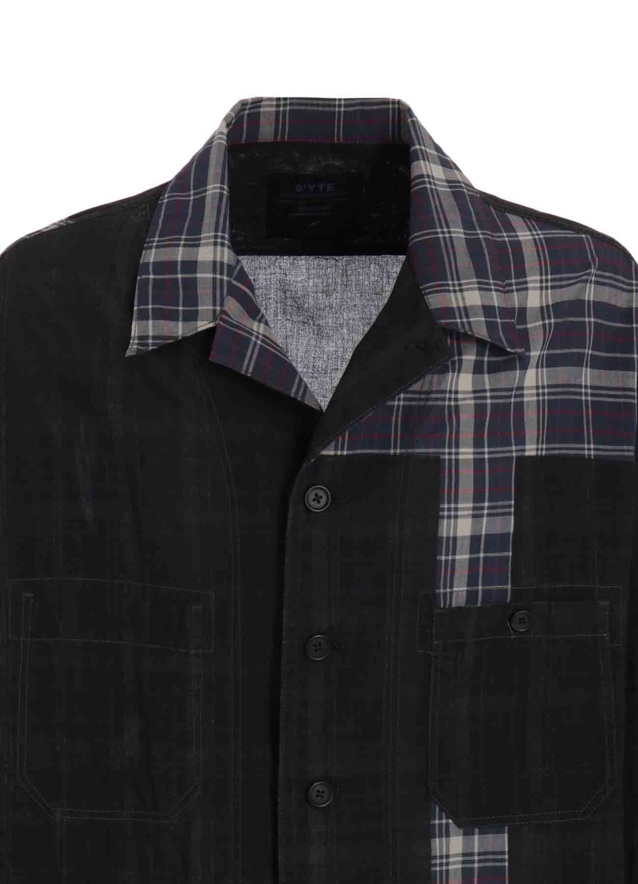 MADRAS CHECK PIGMENT PRINT SHIRT-BLOUSON