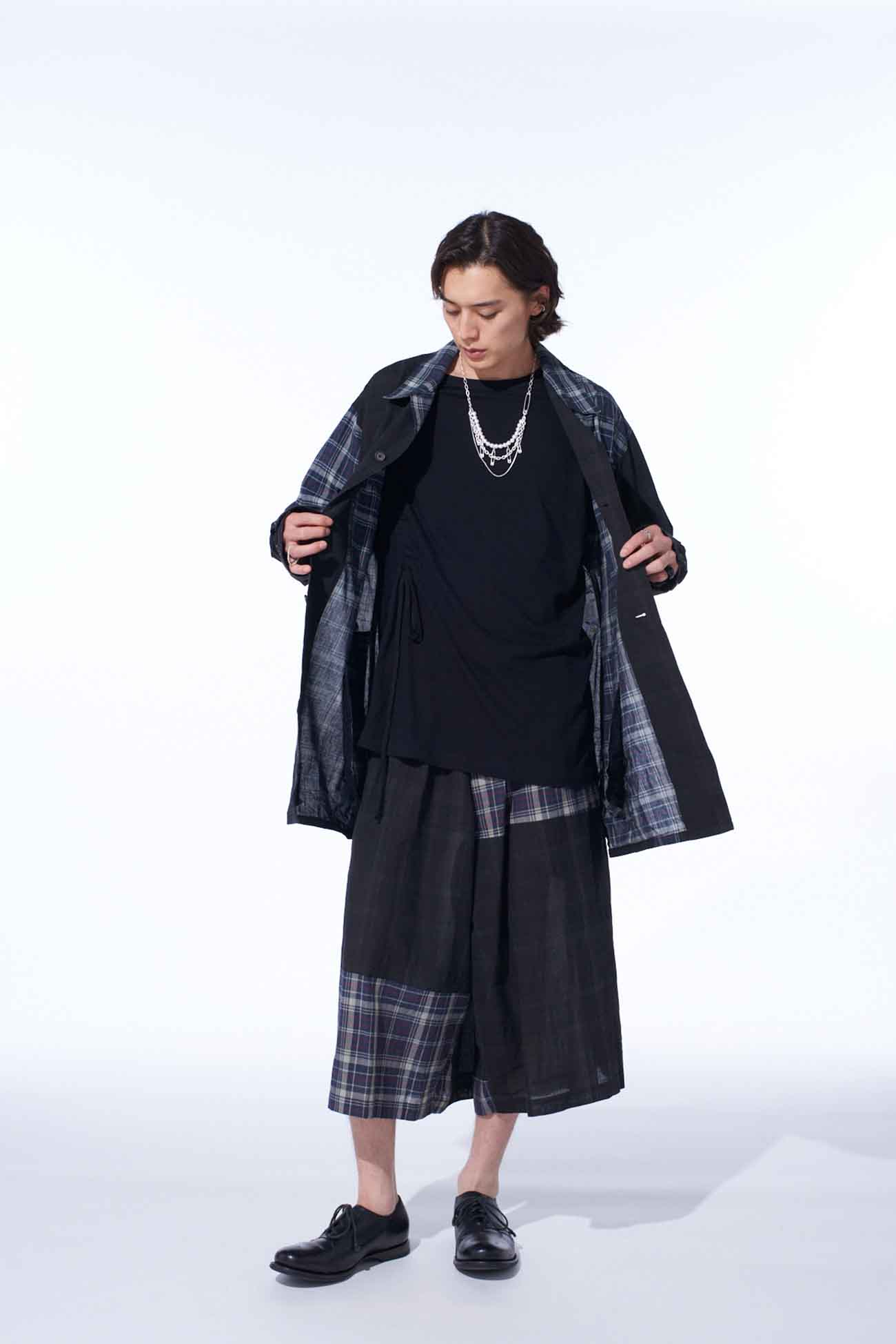 MADRAS CHECK PIGMENT PRINT SHIRT-BLOUSON