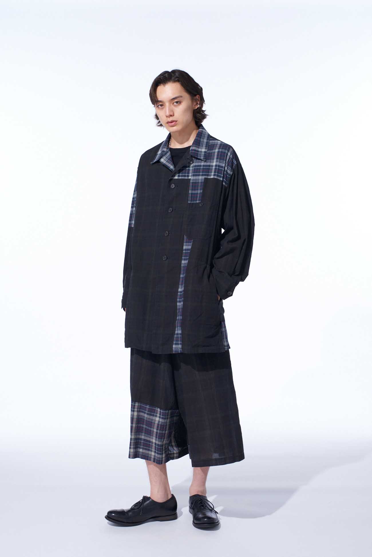 MADRAS CHECK PIGMENT PRINT SHIRT-BLOUSON