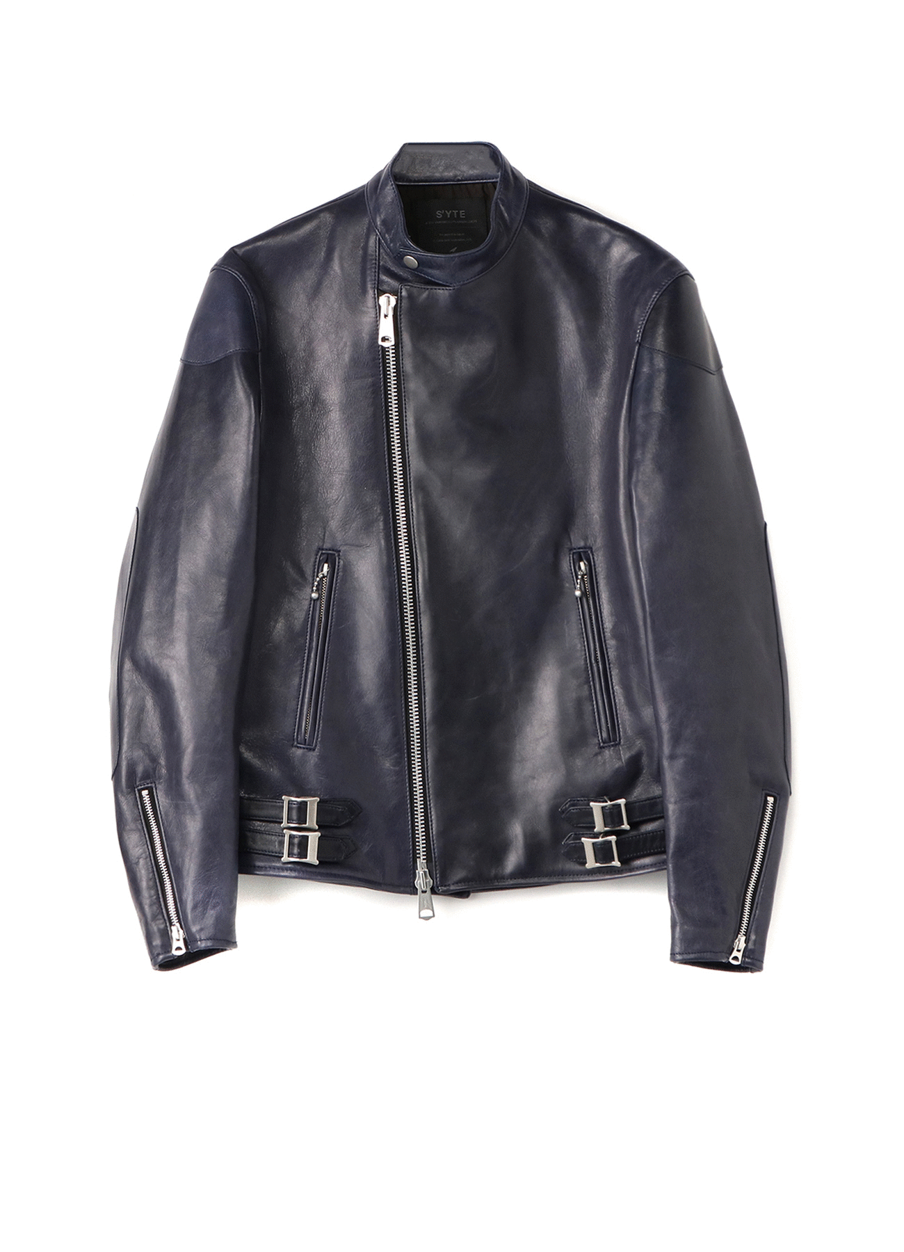 Lambskin Leather Stand Collar Double Riders Jacket