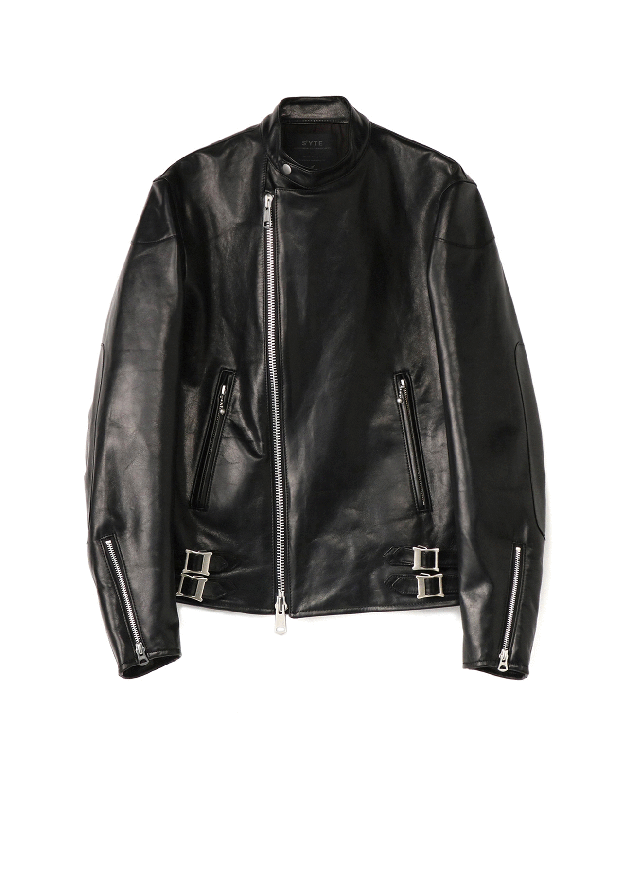Lambskin Leather Stand Collar Double Riders Jacket