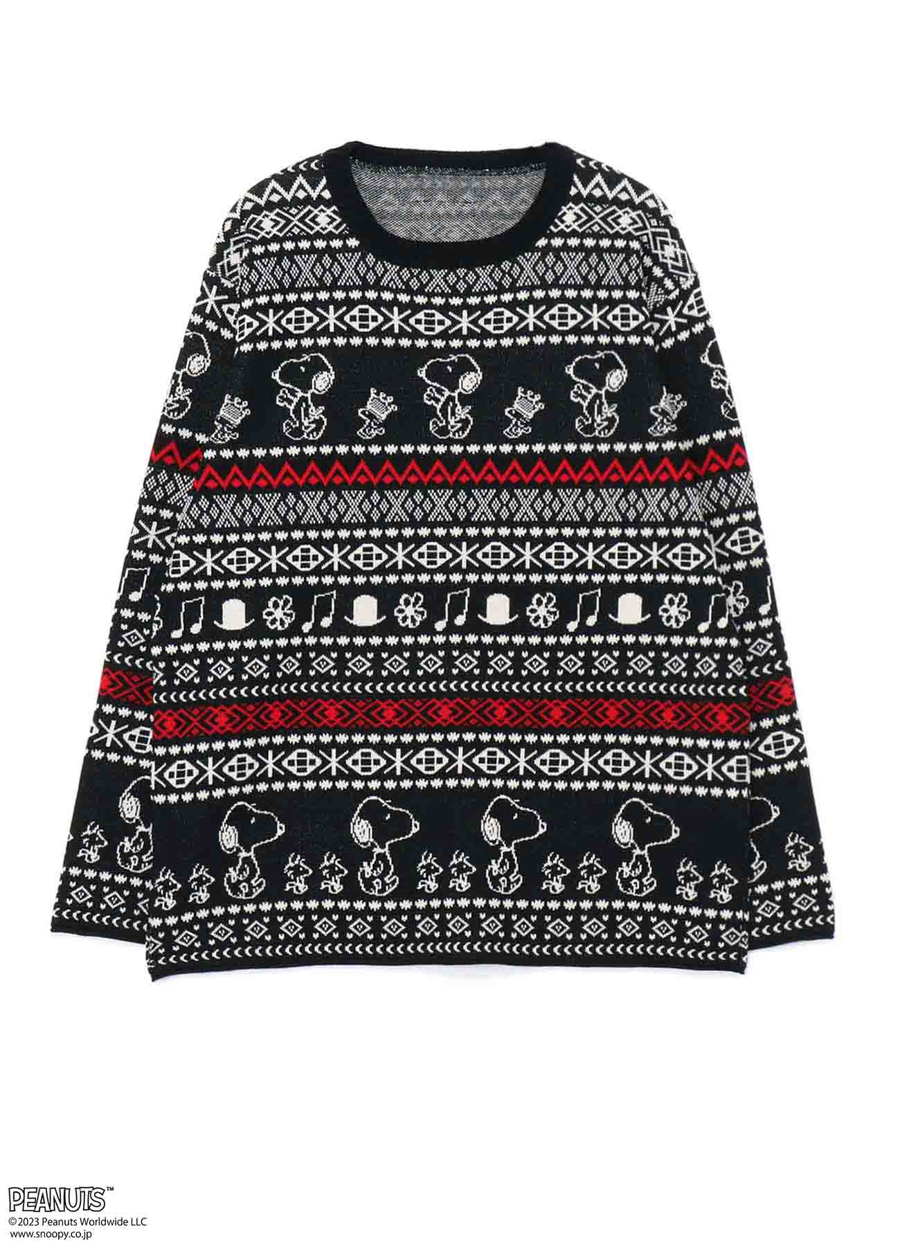 S'YTE x PEANUTS BULKY WOOL UNIQUE NORDIC PATTERN PULL OVER