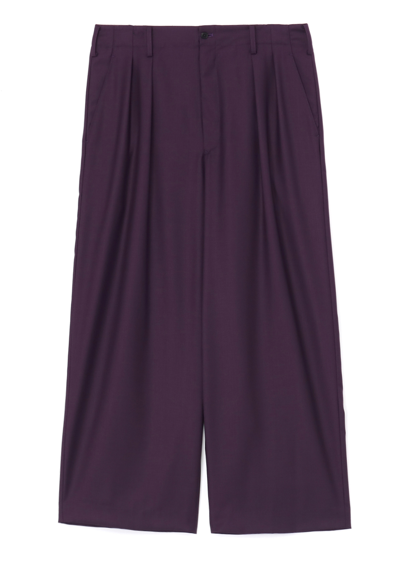 PE/RY CLEAR TWILL 2-TUCK WIDE STRAIGHT PANTS