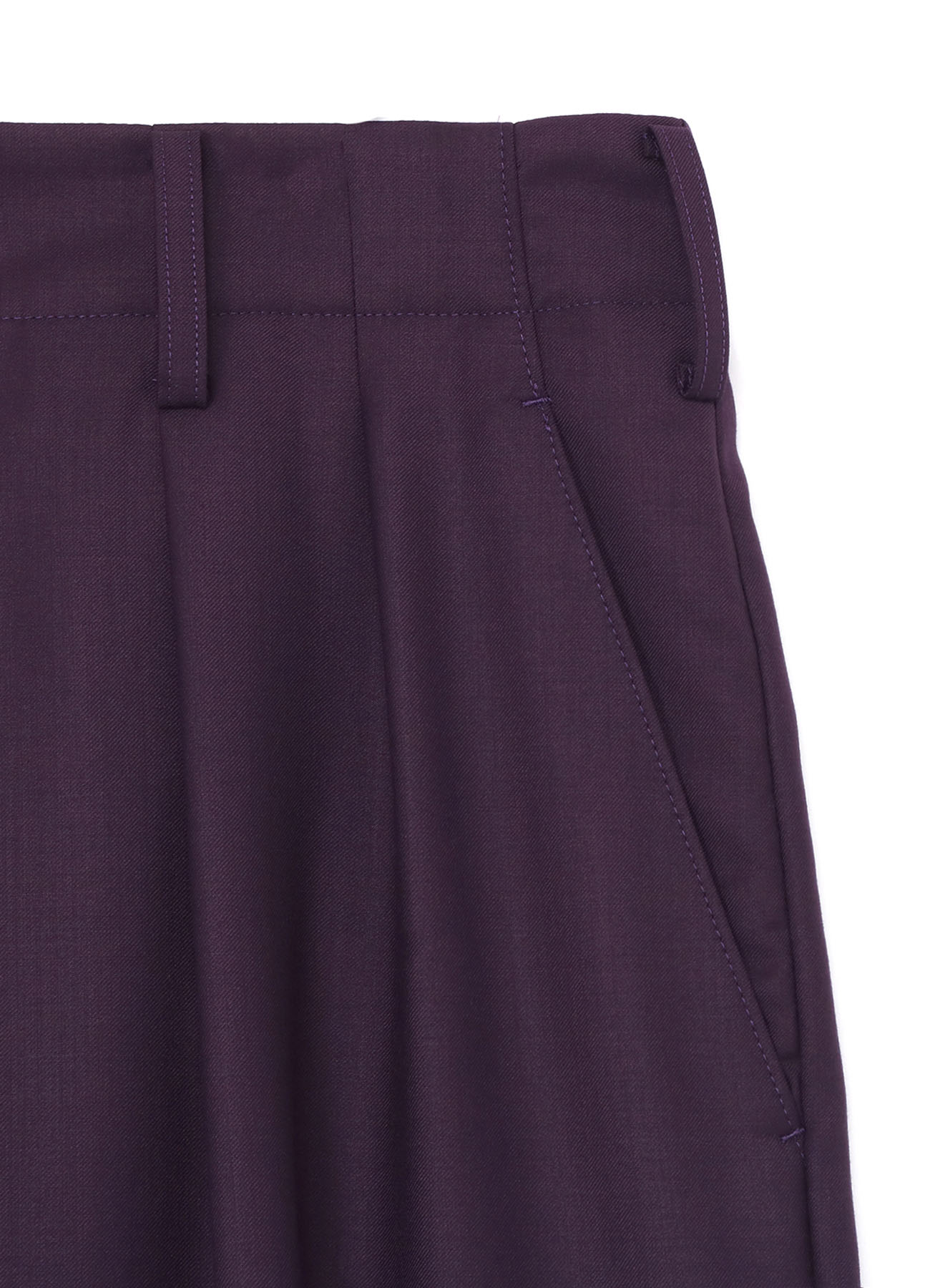 PE/RY CLEAR TWILL 2-TUCK WIDE STRAIGHT PANTS