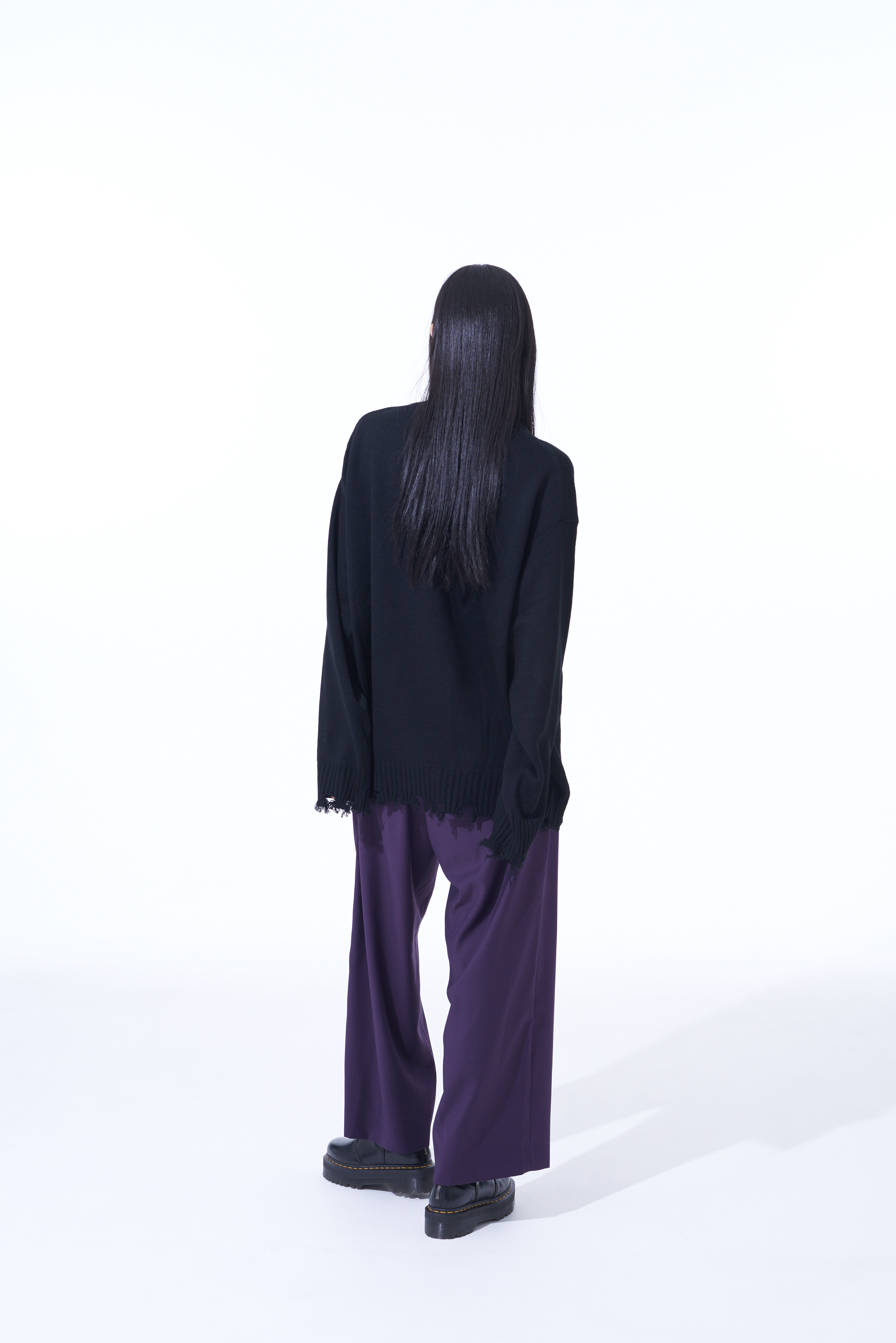 PE/RY CLEAR TWILL 2-TUCK WIDE STRAIGHT PANTS