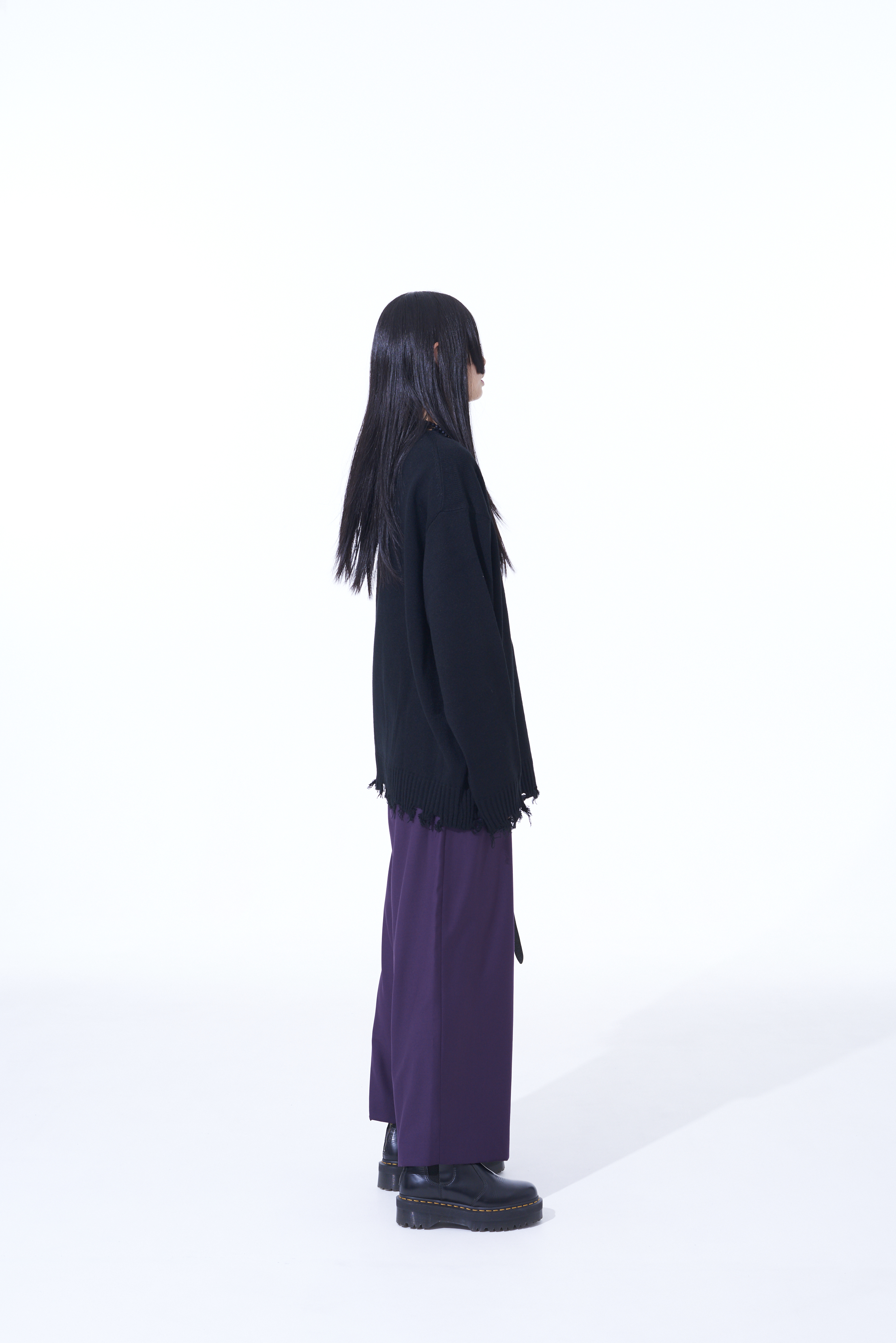 PE/RY CLEAR TWILL 2-TUCK WIDE STRAIGHT PANTS