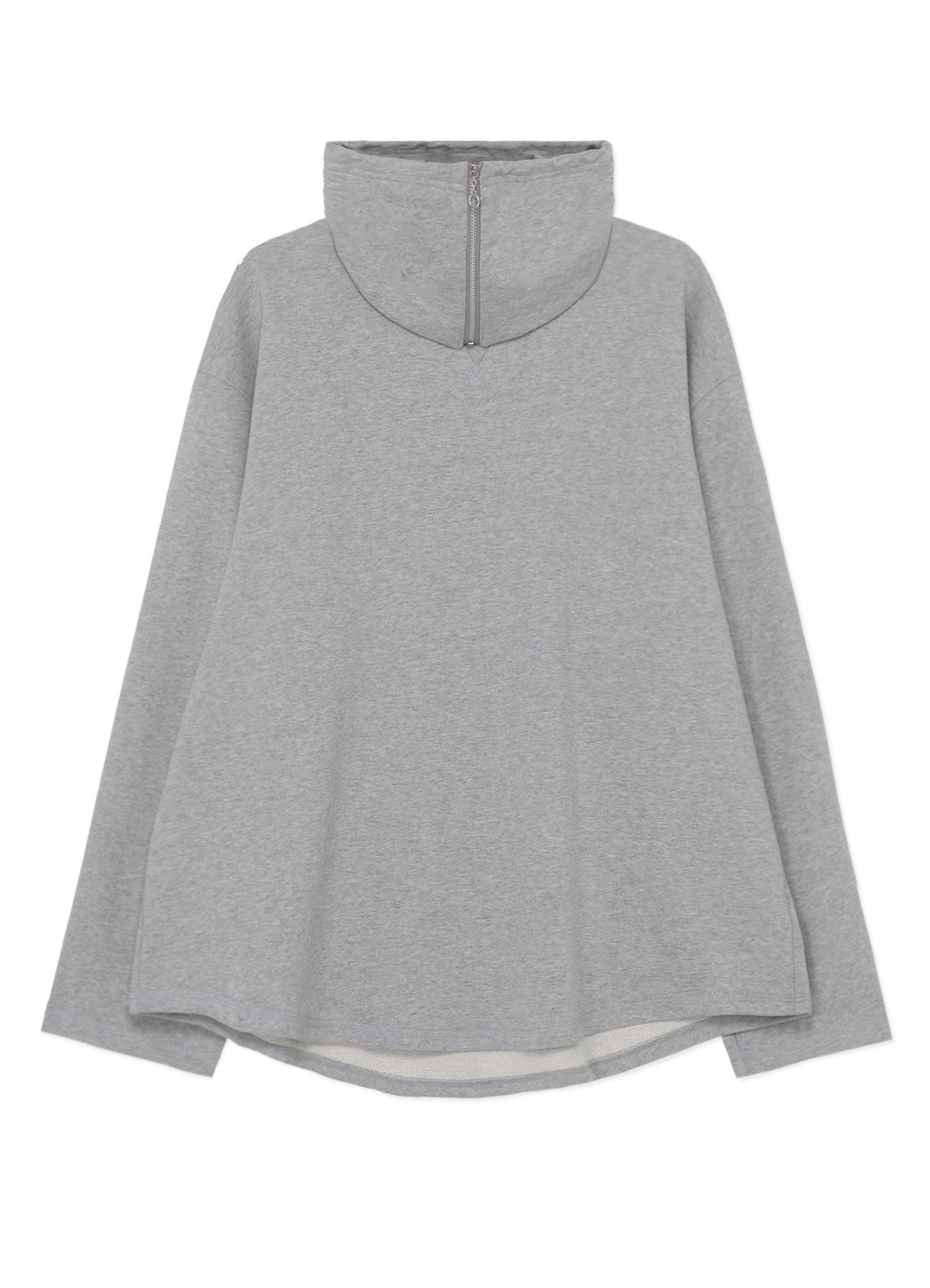 COTTON FLEECE HIGH NECK SWEATSHIRT WITH ZIPPER DETAIL