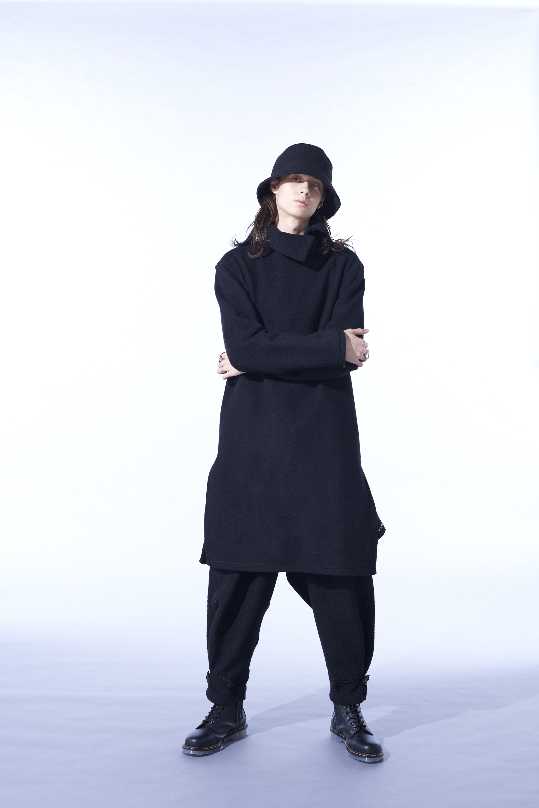 PE/W SLIVER JERSEY TURTLENECK LONG PULLOVER