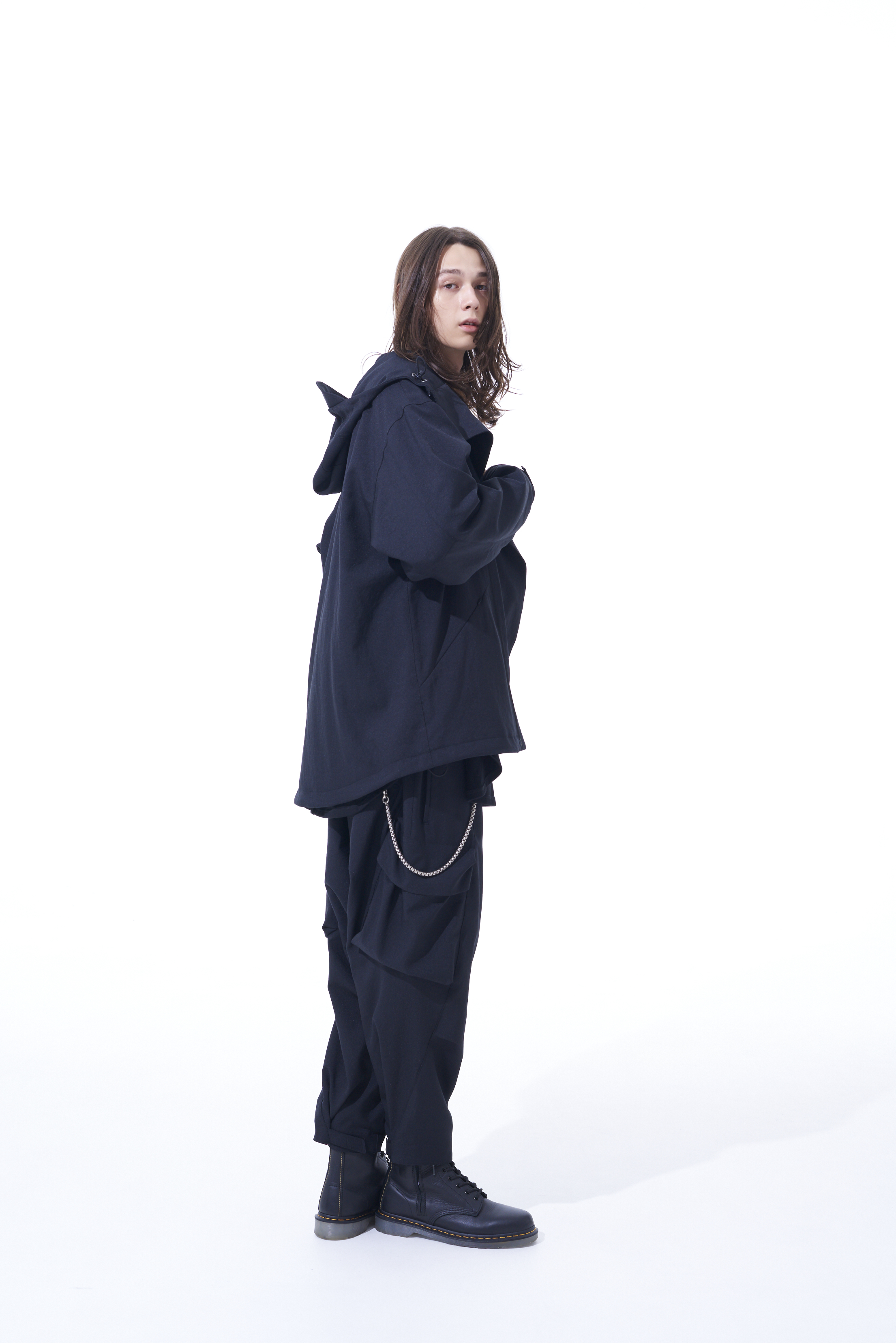PE/STRETCH TWILL OVERSIZED HOODED PARKA WITH FUNCTIONAL LINING