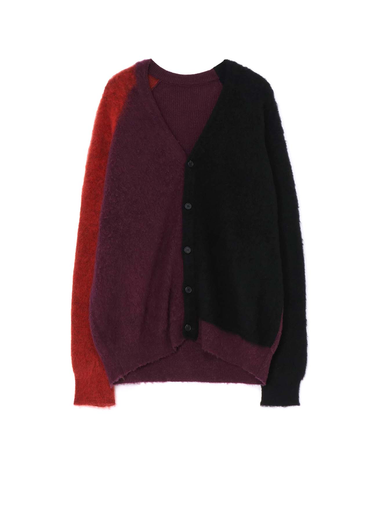 COLOR PANELING MOHAIR CARDIGAN