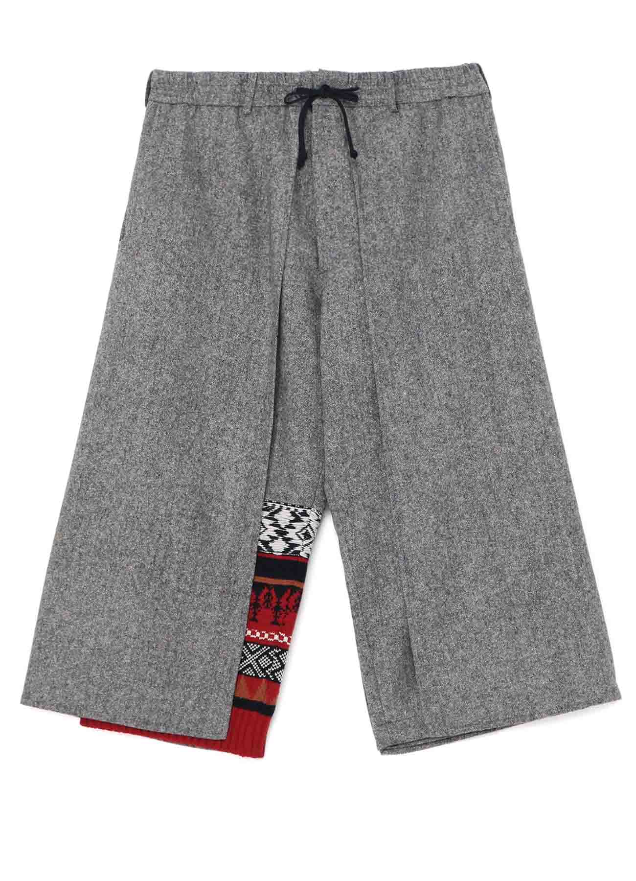 Etermine Nep Tweed + Nordic Pattern Knit Wrap Pants
