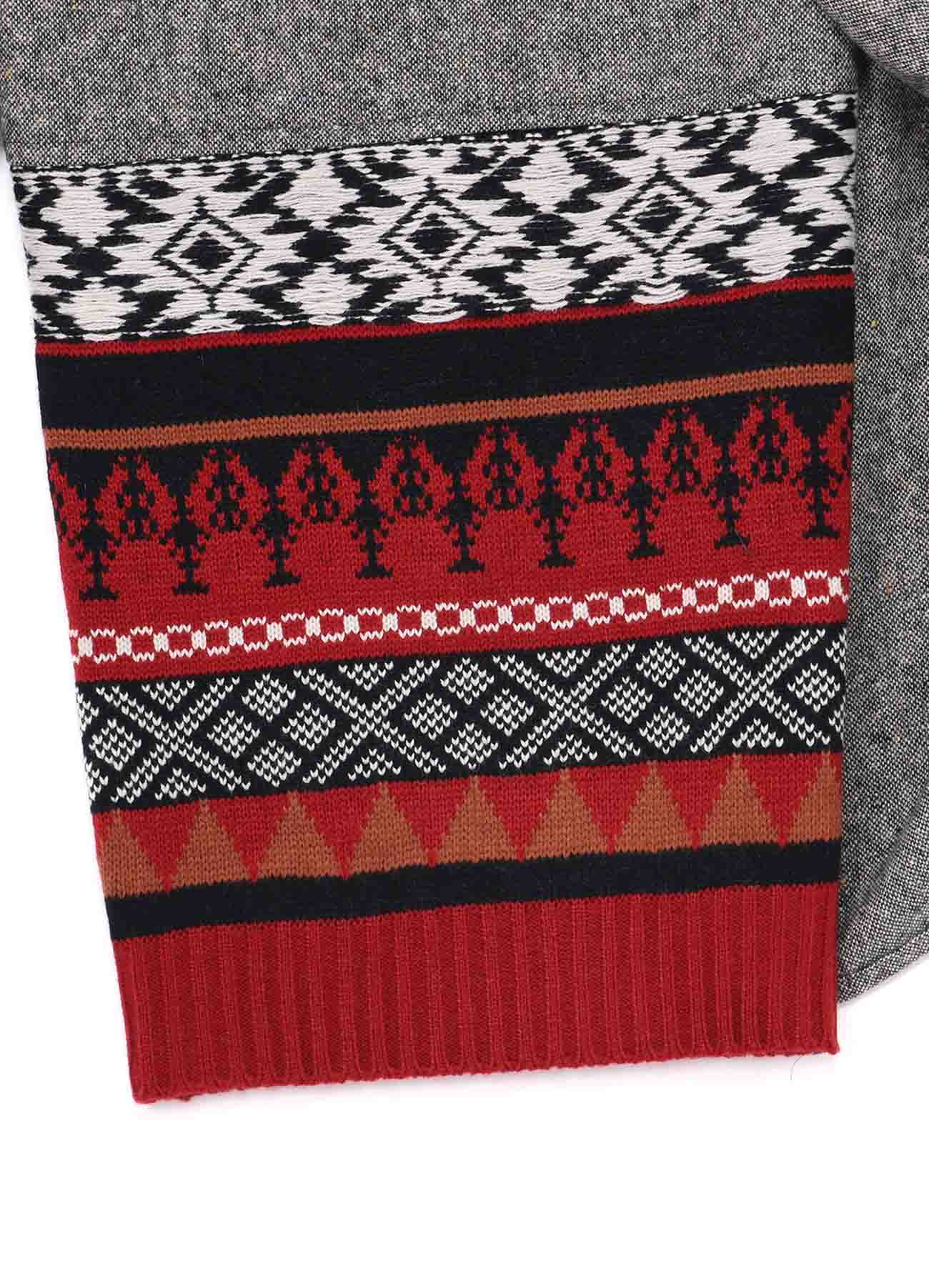 Etermine Nep Tweed + Nordic Pattern Knit Wrap Pants