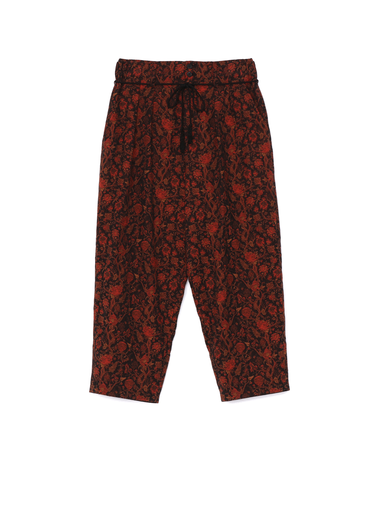 Cotton/Thorny Jacquard with Separate Hem Fabric Switching 2 Tuck pants