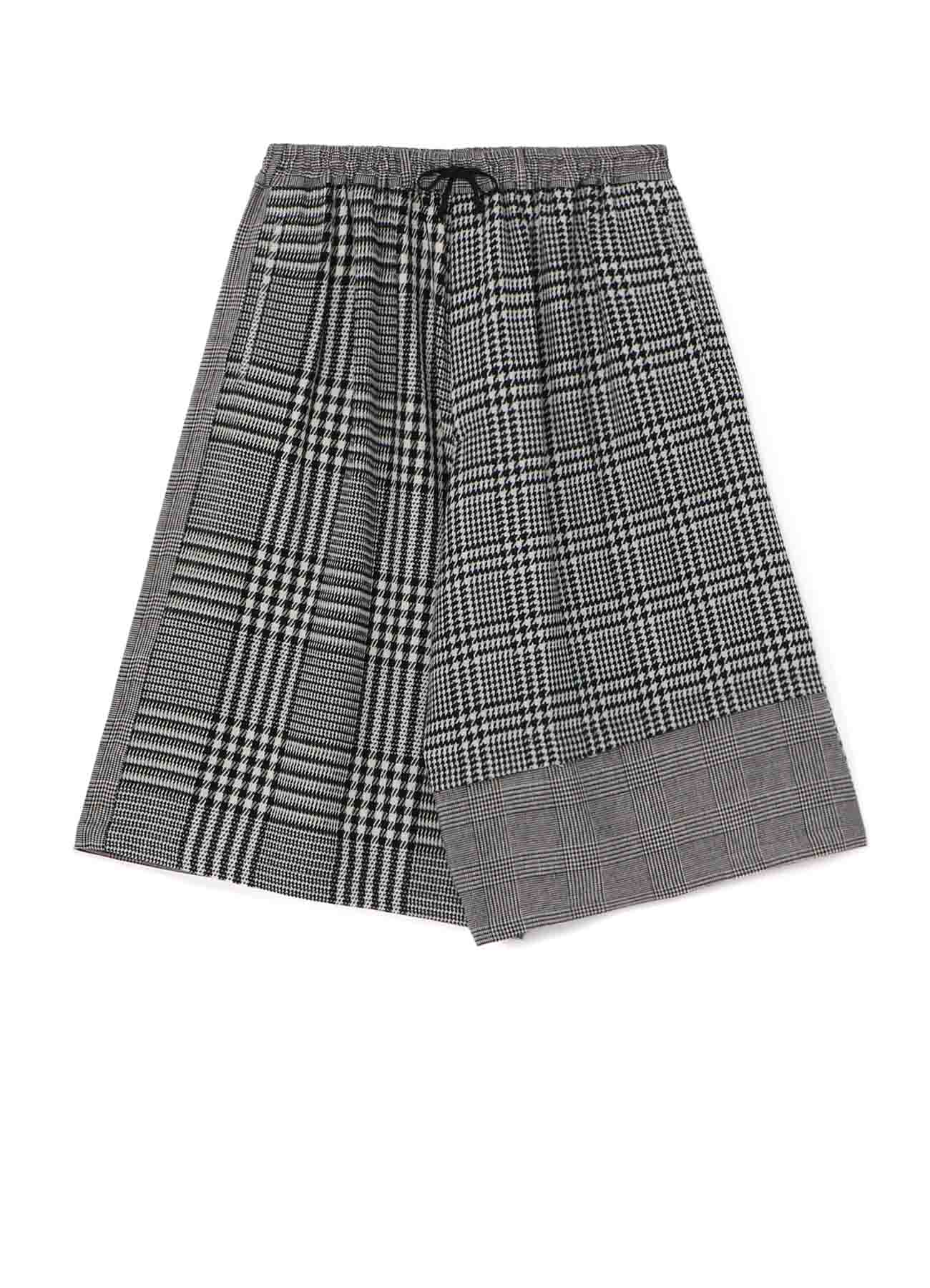 CRAZY CHECK MULTI-MATERIAL SWITCHING 7/10 LENGTH STRING PANTS