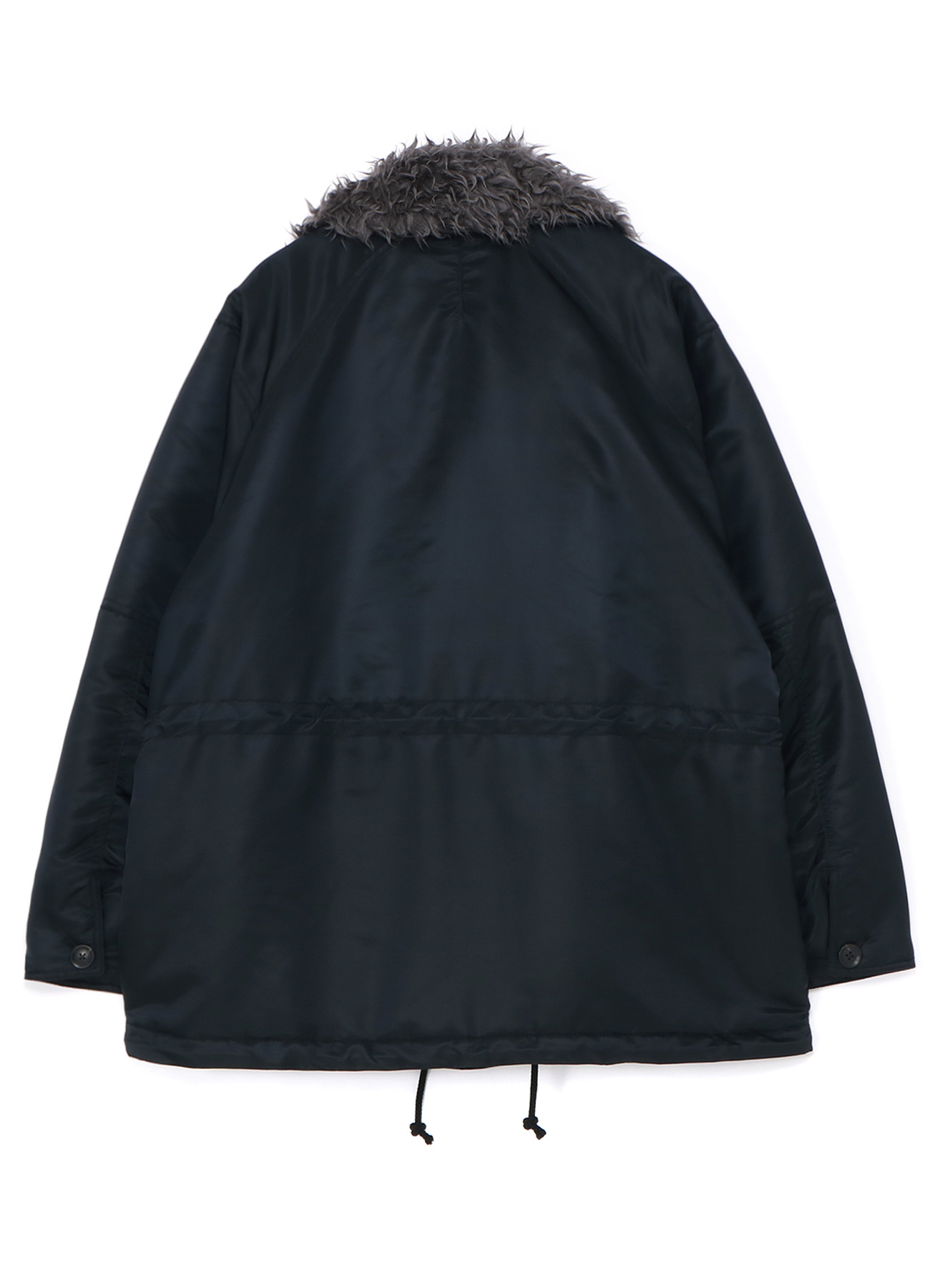 WATER-REPELLENT NYLON TWILL SHAWL COLLAR BLOUSON WITH FUR COLLAR