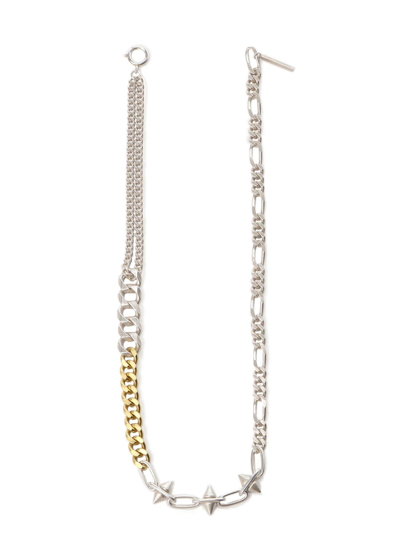 SPIKE FIGARO CURVE CHAIN NECKLACE