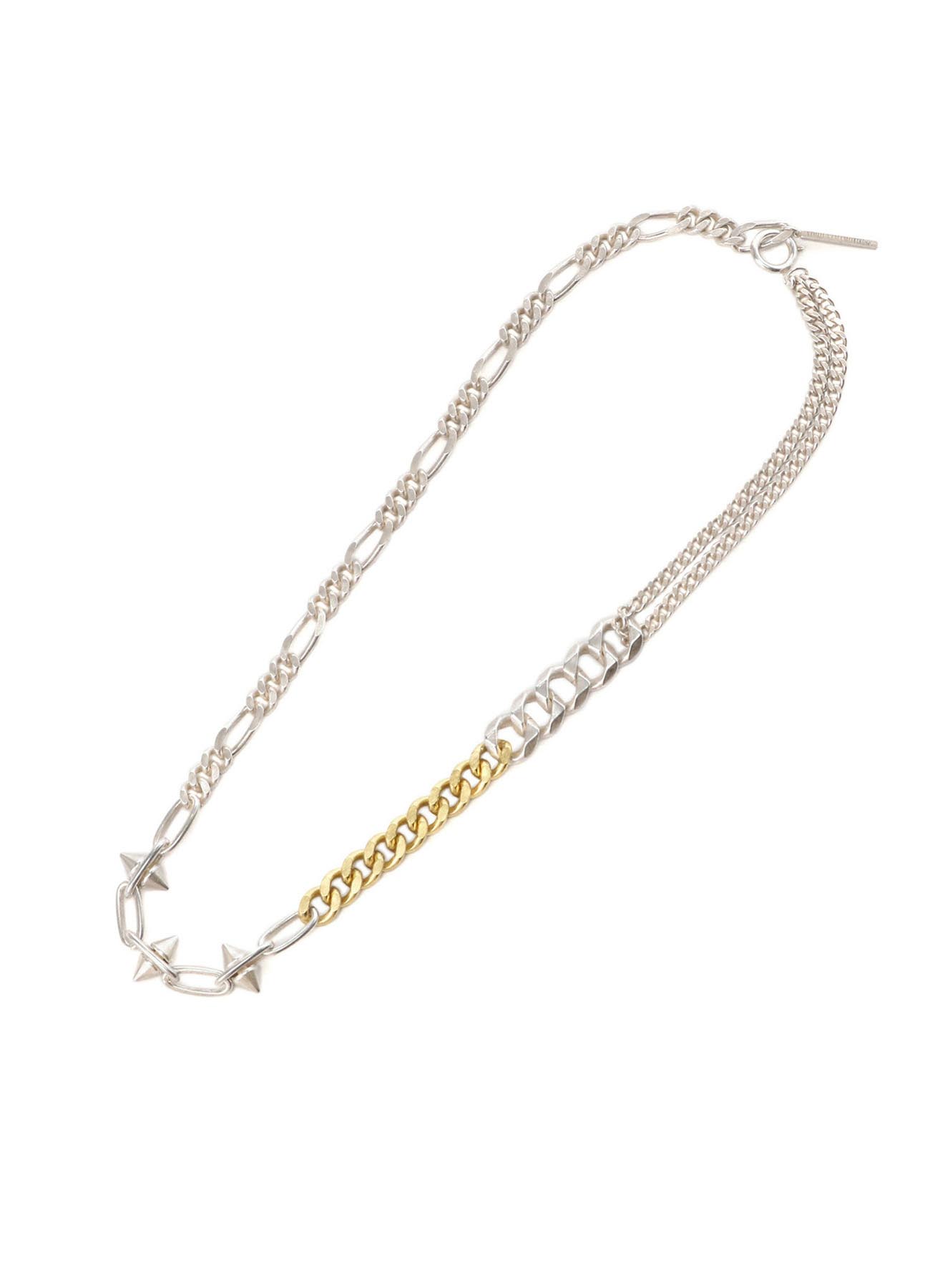 SPIKE FIGARO CURVE CHAIN NECKLACE