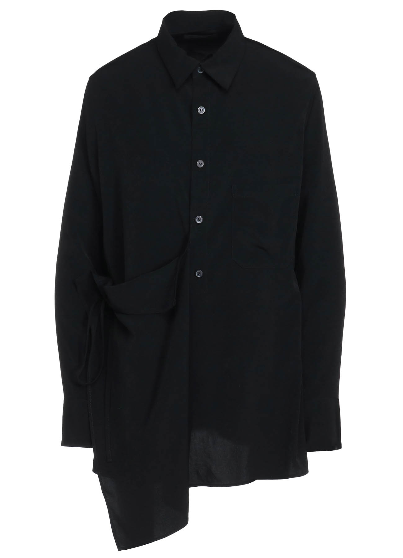 CREPE DE CHINE DRAPED SHIRT