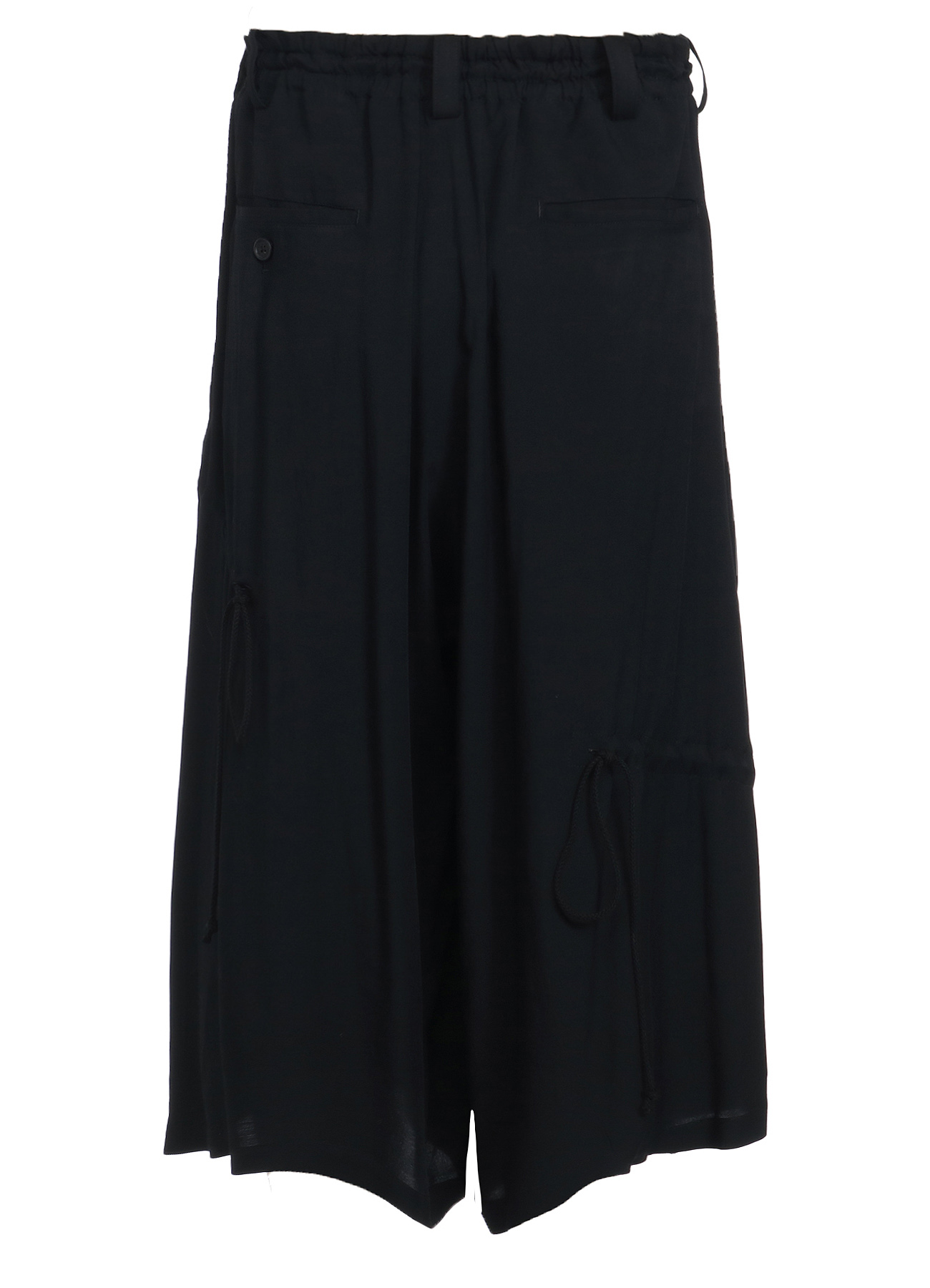 RAYON WASHER TWILL STRINGS GATHERED CROPPED PANTS