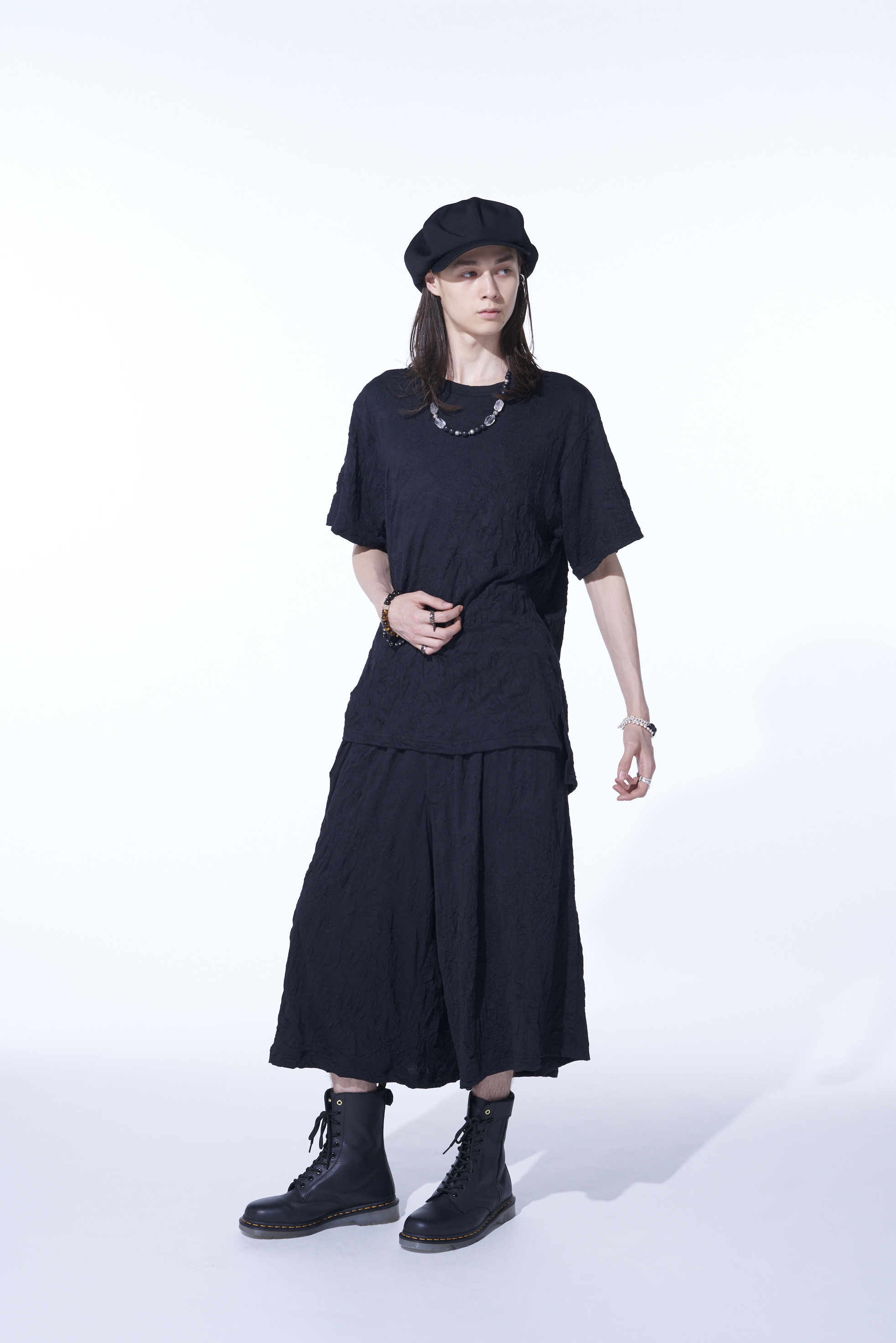 CATCH-WASHER FINISH COTTON JERSEY CULOTTE PANTS