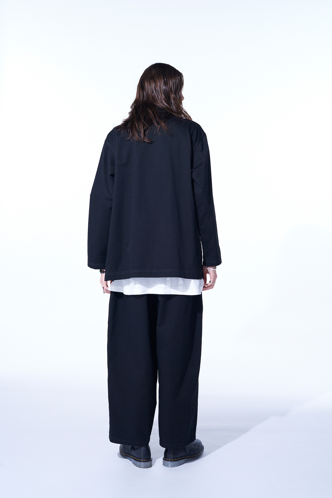 COTTON DRILL DRAWSTRING WIDE PANTS