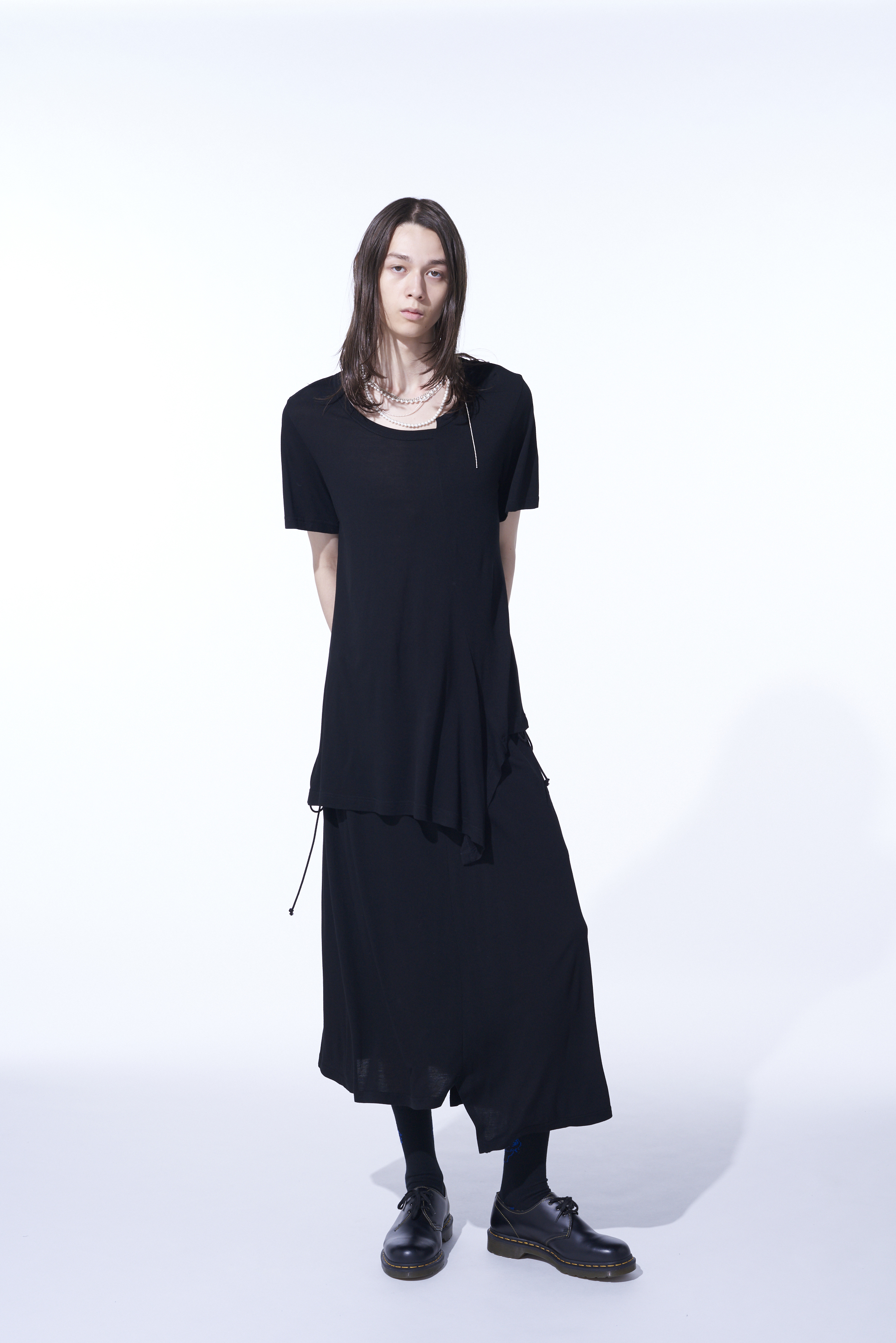 RAYON JERSEY DECONSTRUCTED ASYMMETRICAL DESIGN T-SHIRTS