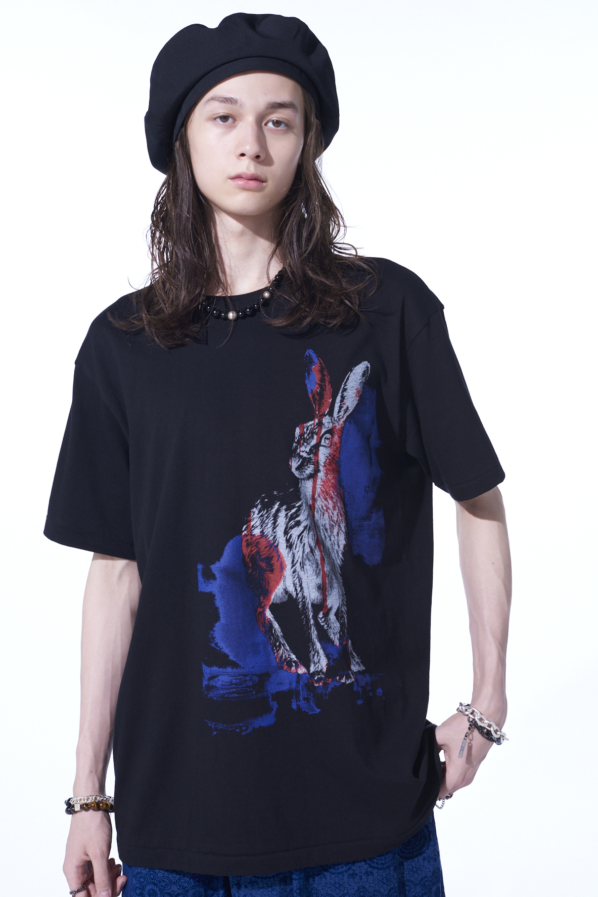 "WILD RABBIT " ANIMAL GRAPHIC T-SHIRT