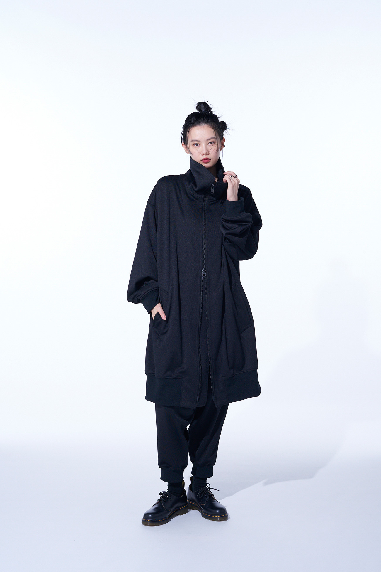 POLYESTER SMOOTH JERSEY OVERSIZED LONG TRUCK TOP