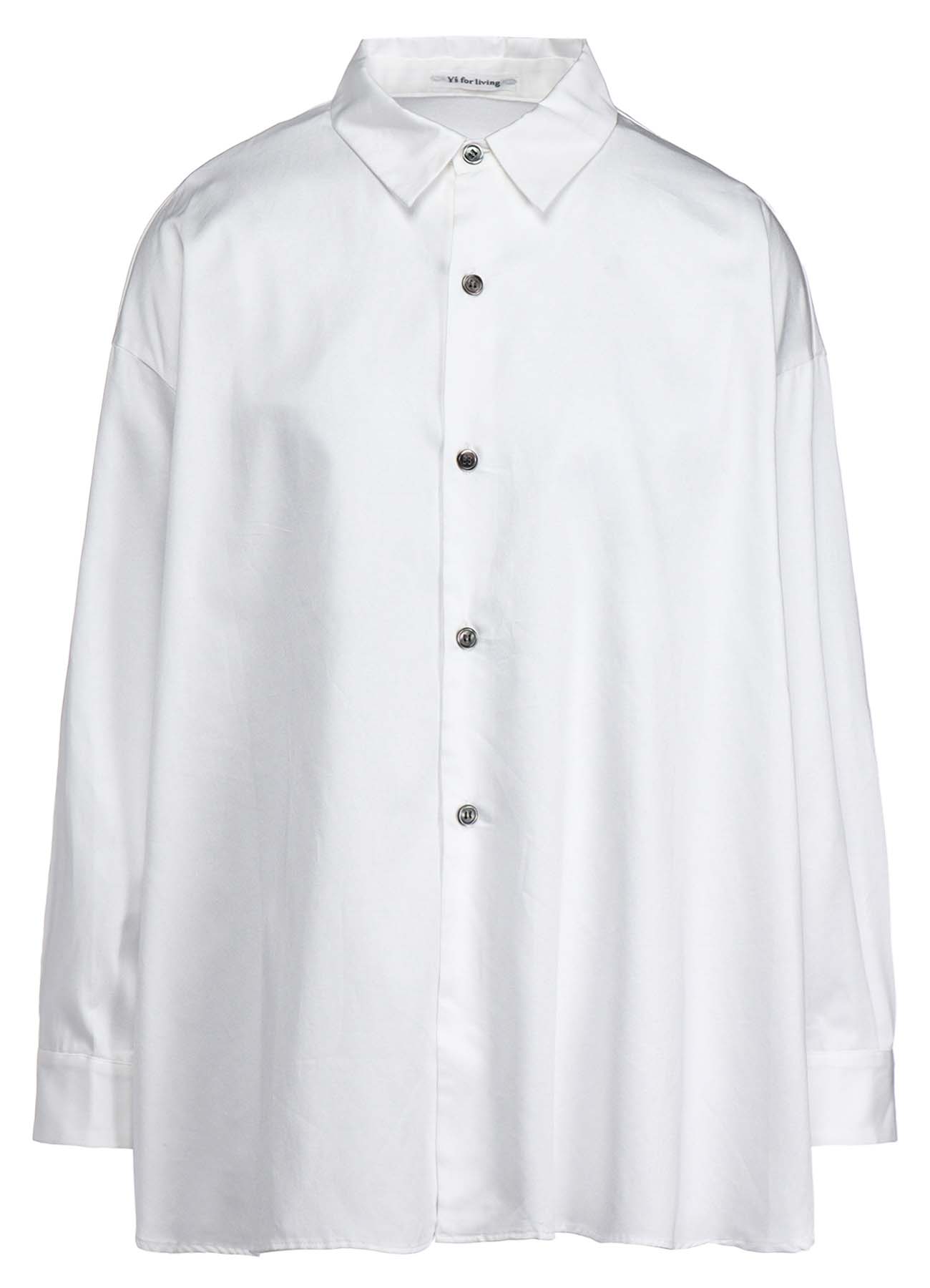 COTTON SATIN SWITCHING COLLAR SHIRT (M)