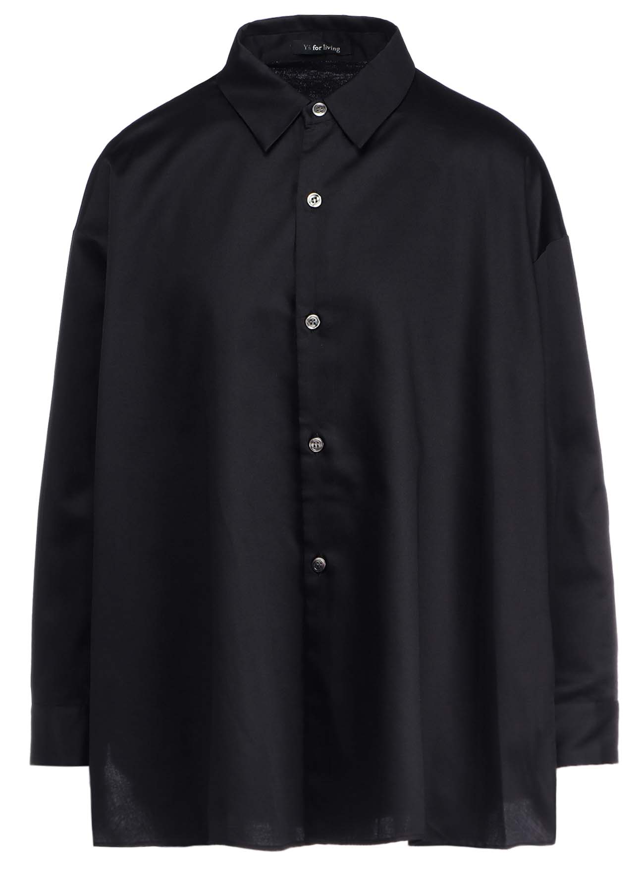 COTTON SATIN SWITCHING COLLAR SHIRT (M)